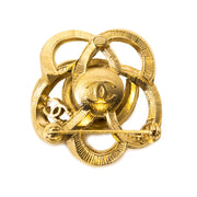 Chanel Camelia Gold Pearl Brooch