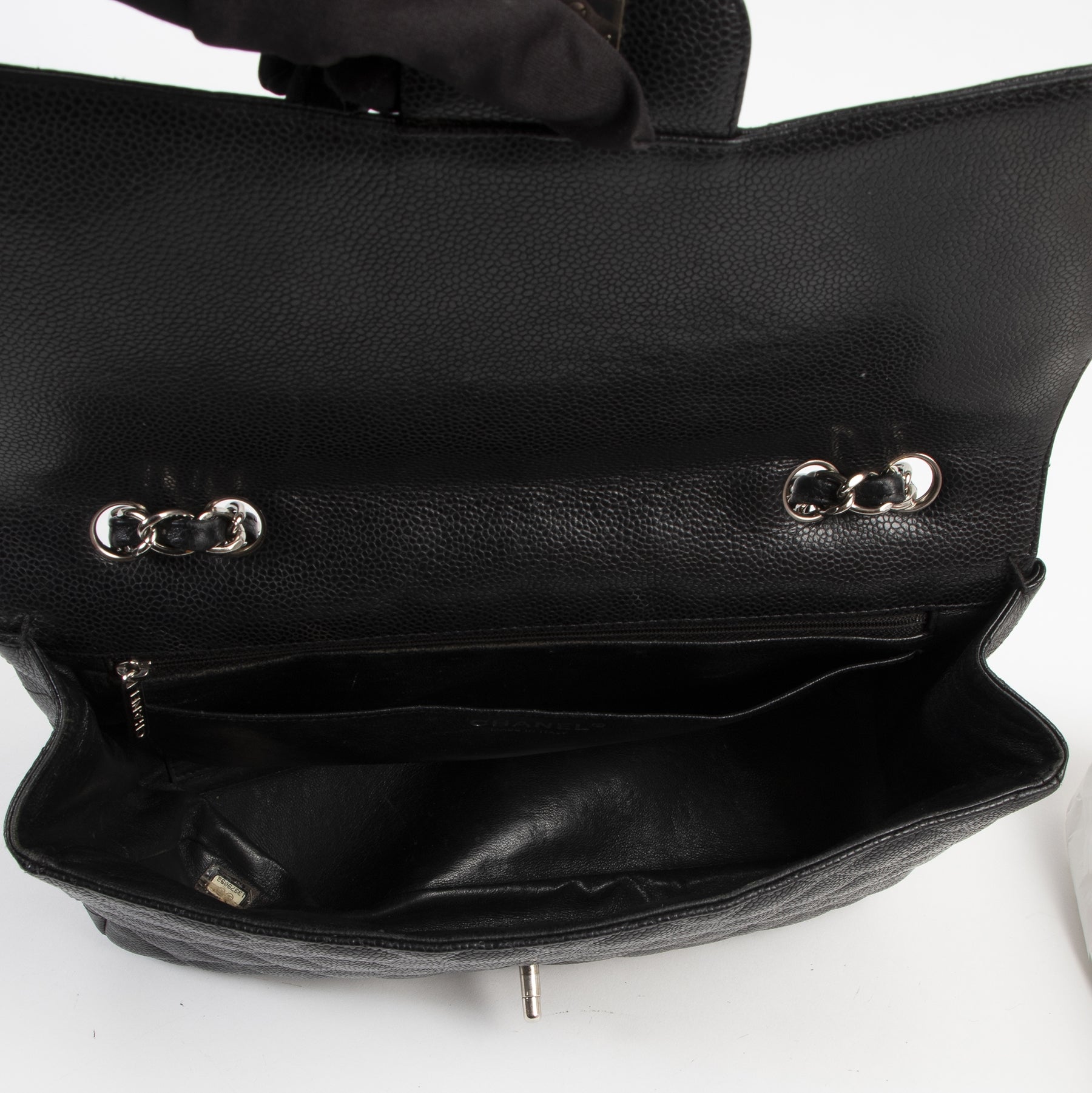 Chanel Jumbo Classic Single Flap Bag Black Caviar Leather PHW