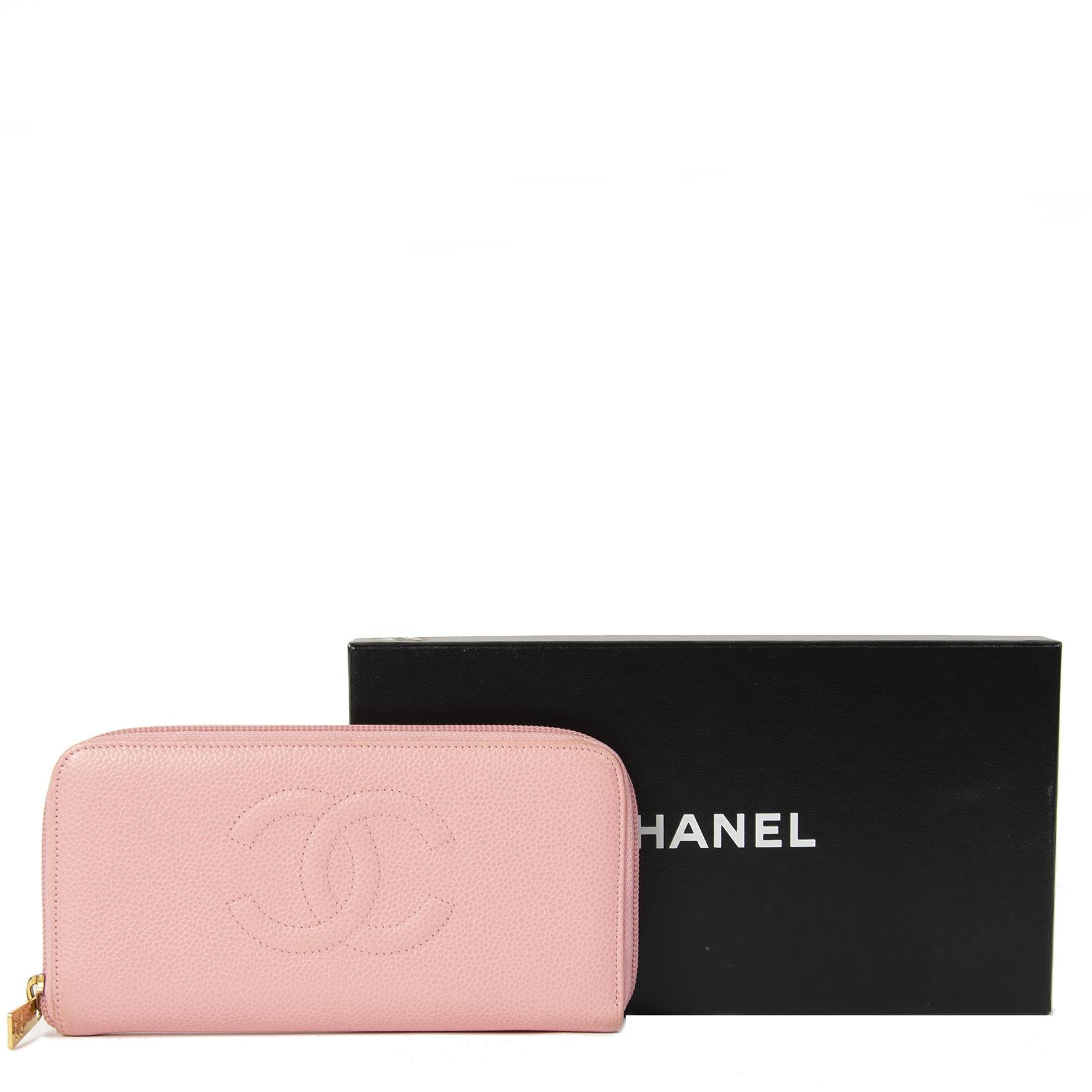 Chanel Pink Caviar Zippy Wallet