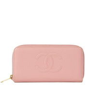 Chanel Pink Caviar Zippy Wallet
