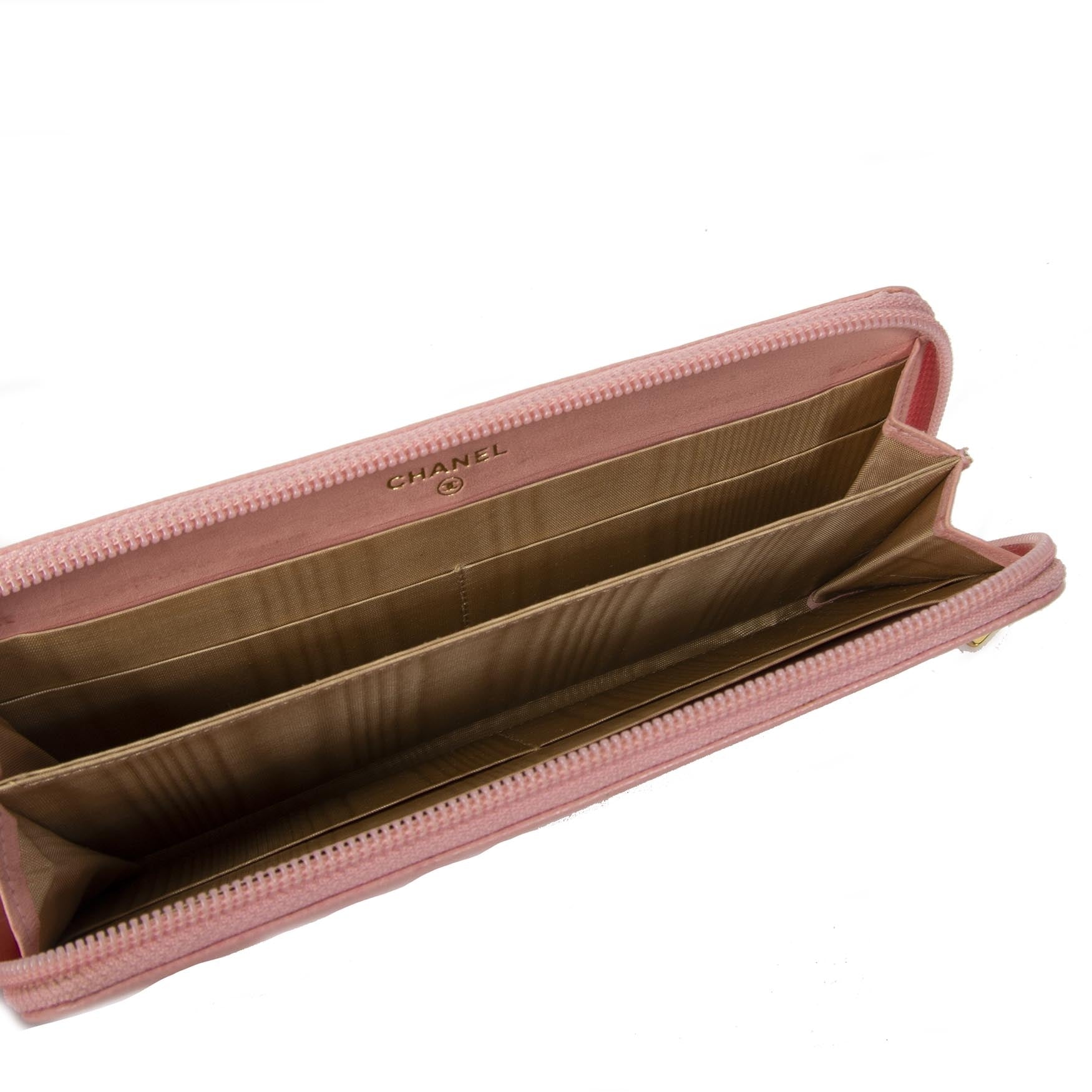 Chanel Pink Caviar Zippy Wallet