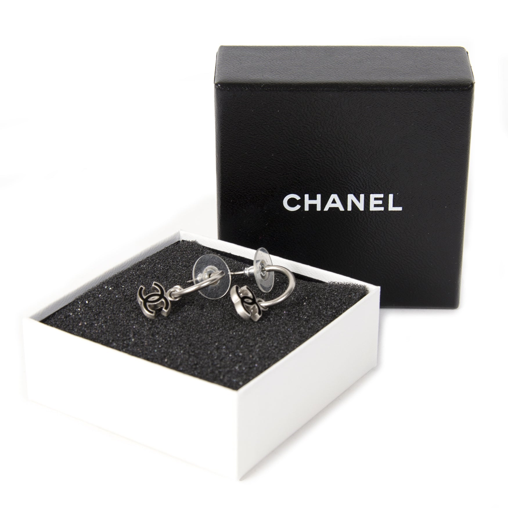 Chanel CC Logo Drop Earrings