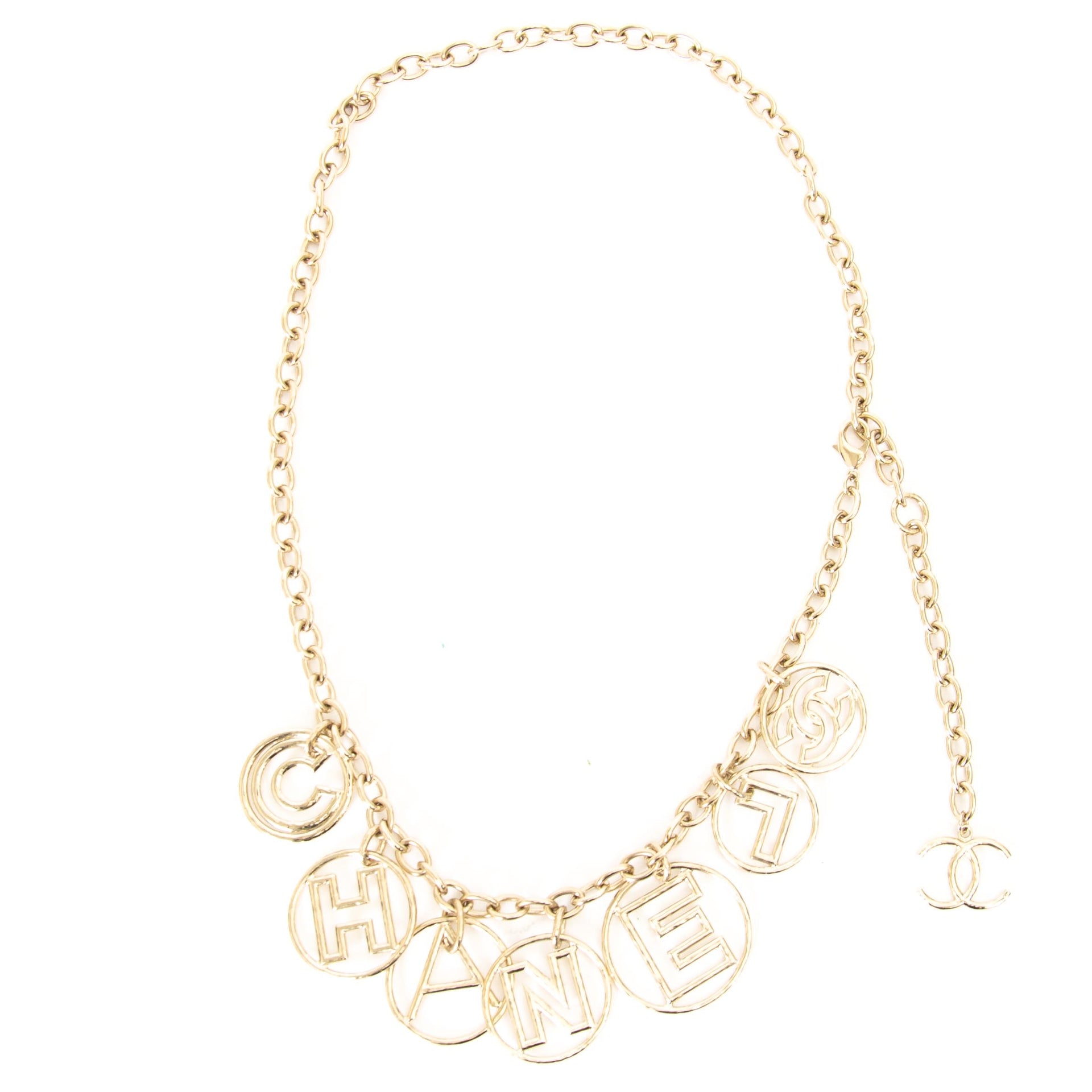 We buy and sell your authentic designer Chanel Logo Chain Belt