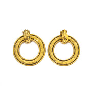 Authentic vintage Chanel Golden Hoop Earrings buy online webshop LabelLOV