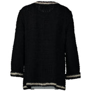 Chanel Black Tweed White Trim Jacket