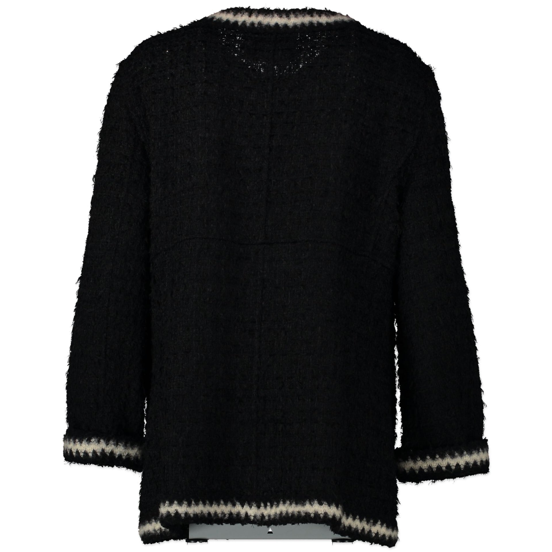 Chanel Black Tweed White Trim Jacket