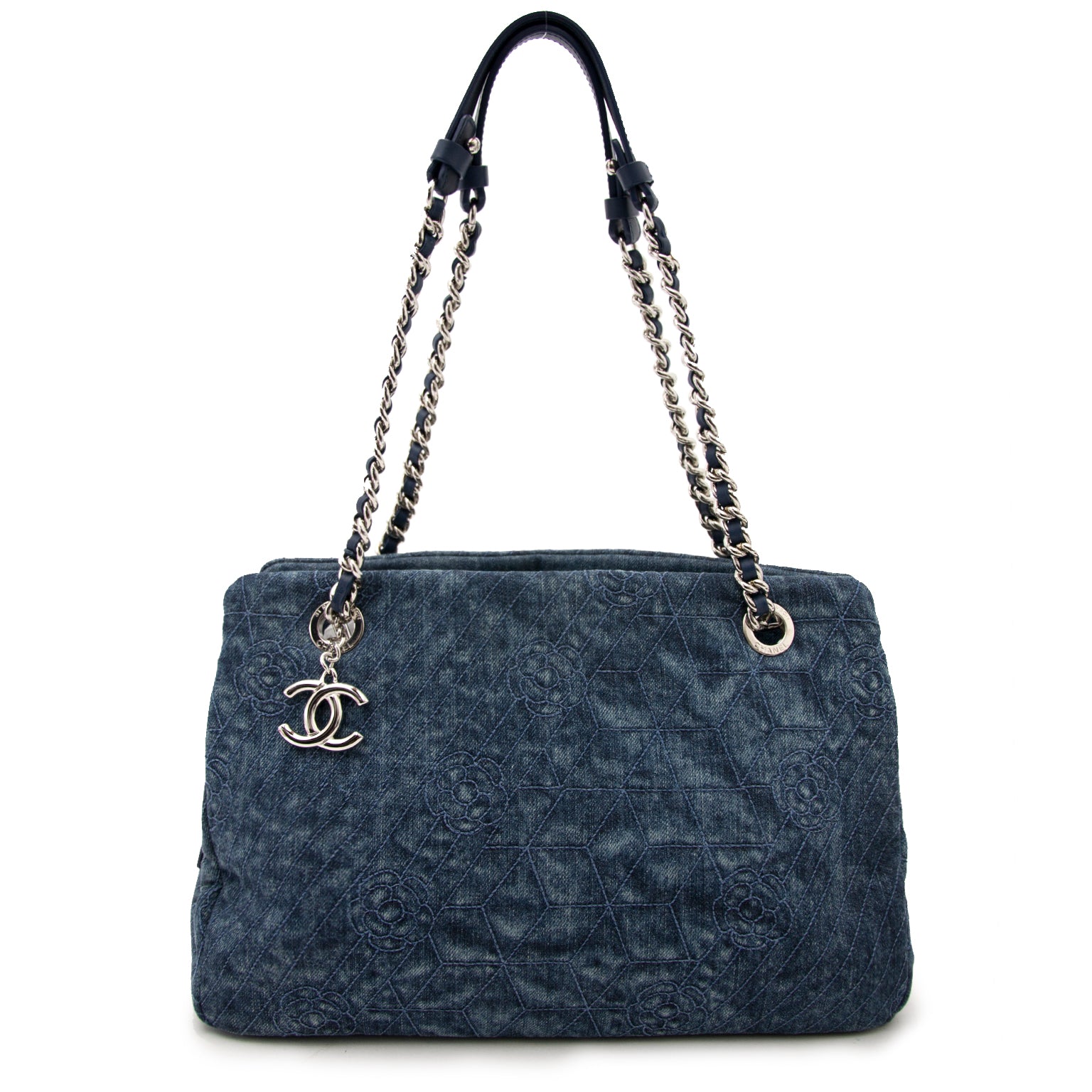 Looking for a Chanel Denim Embroidered Camellia Shopper Tote Bag?