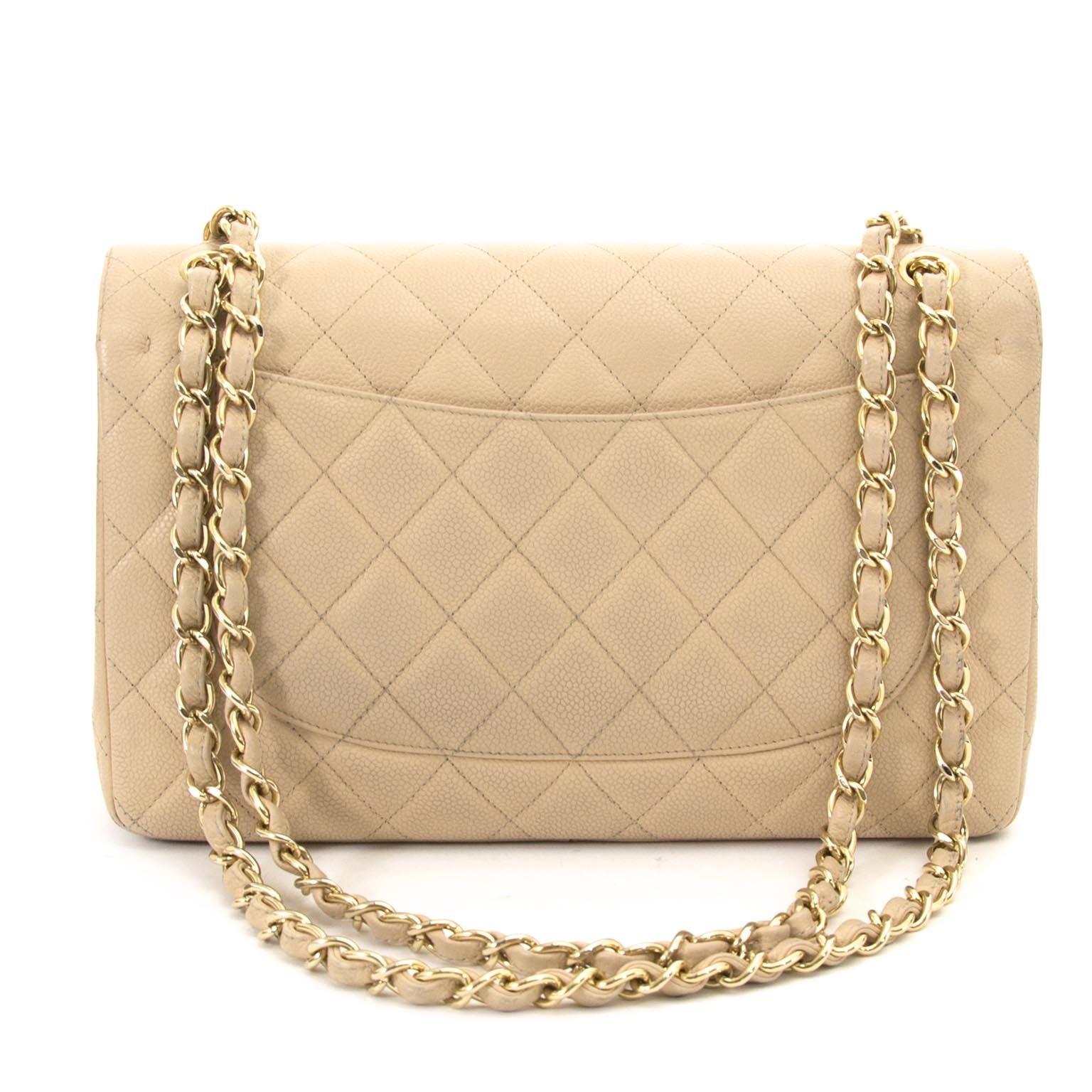 achetez Chanel Jumbo Beige Double Classic Flapbag GHW et payez secure on ligne chez labellov.com