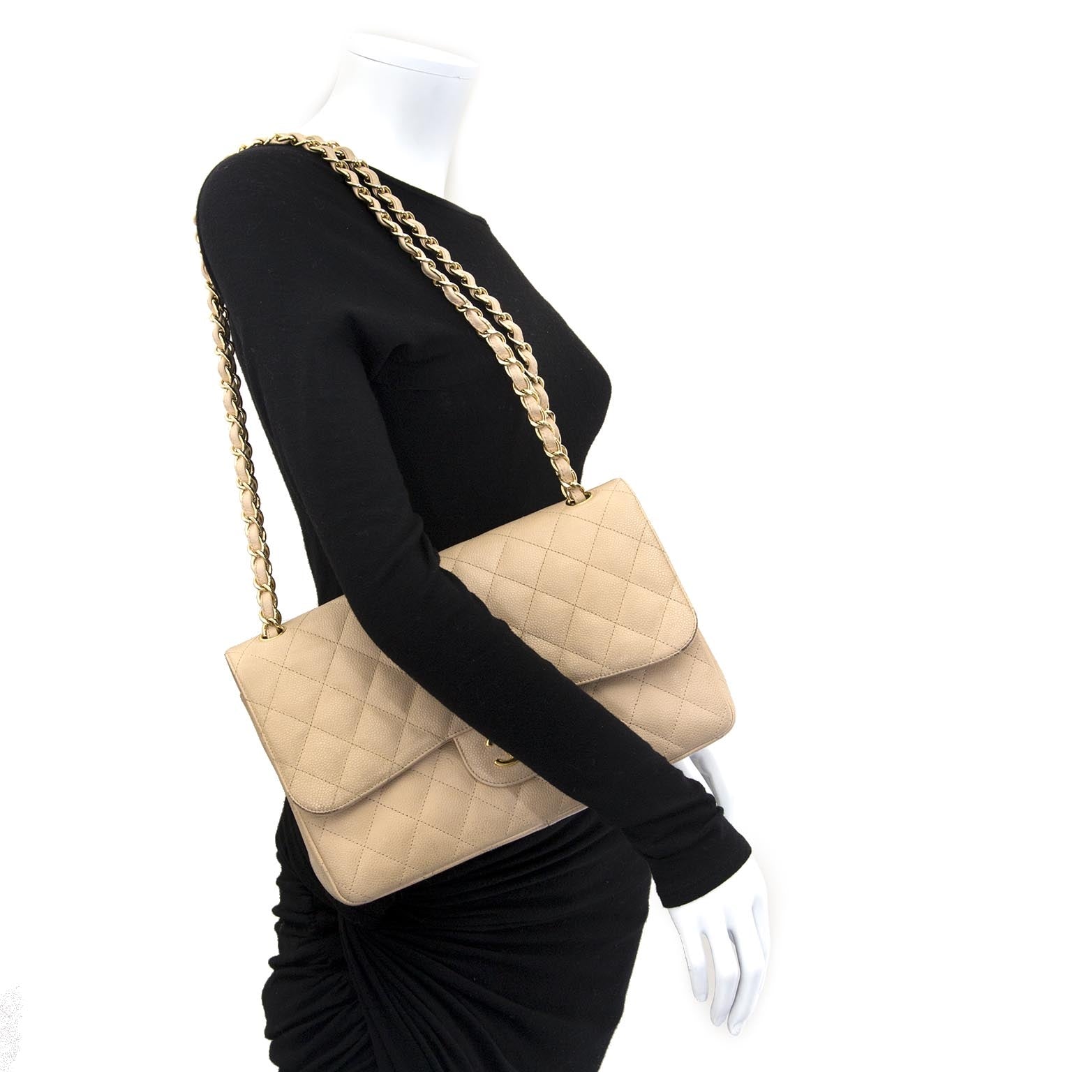 Chanel Jumbo Beige Double Classic Flapbag GHW for the best price, online and in store
