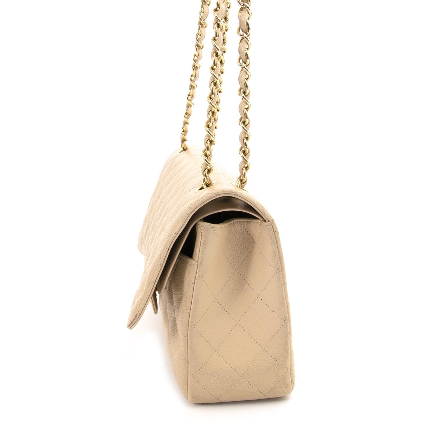 koop Chanel Jumbo Beige Double Classic Flapbag GHW en betaal veilig online bij labellov.com