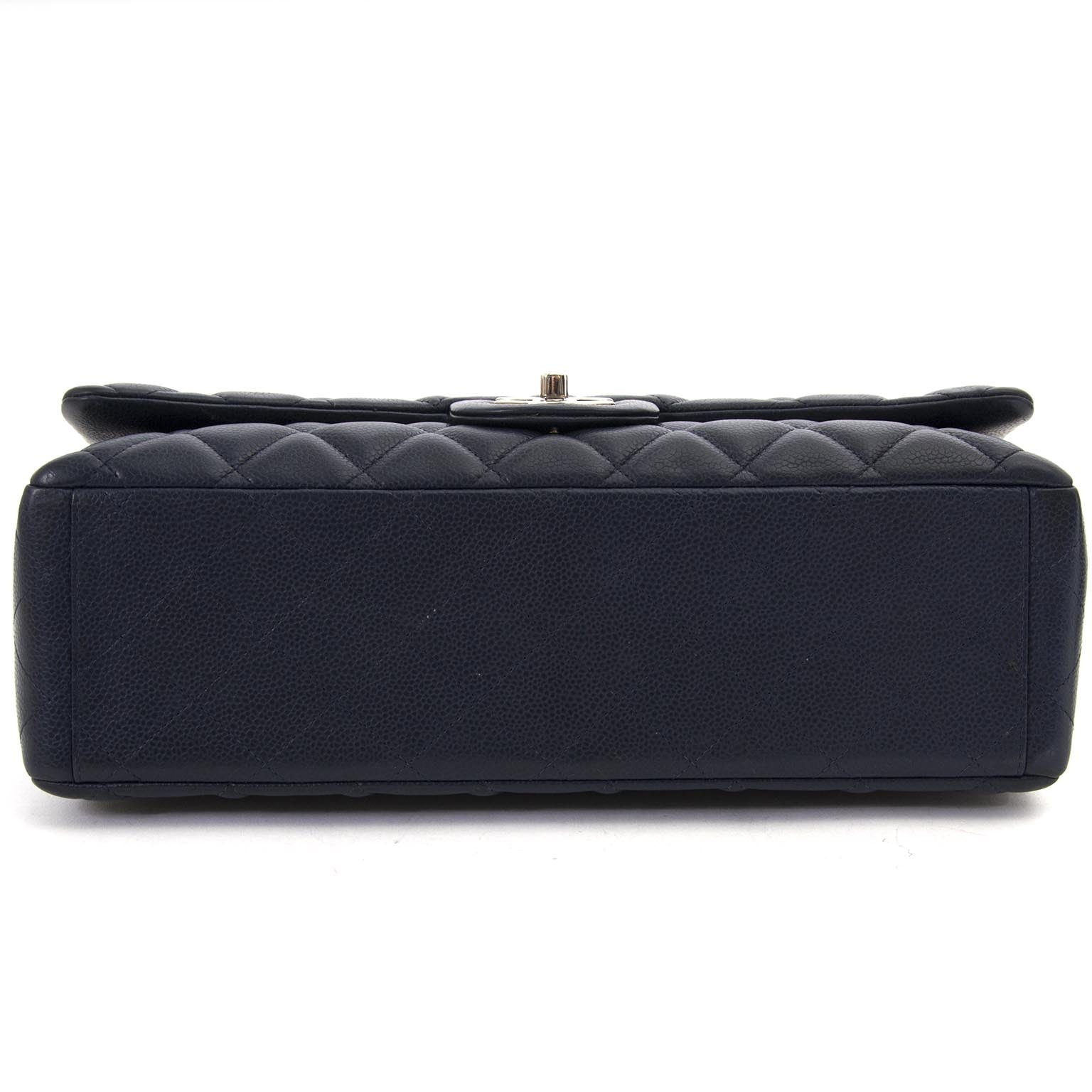 buy Chanel Maxi Dark Blue Double Classic Flap Bag for the best price