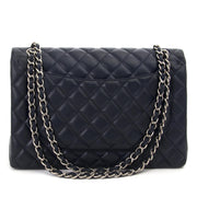 koop Chanel Maxi Dark Blue Double Classic Flap Bag aan de beste prijs