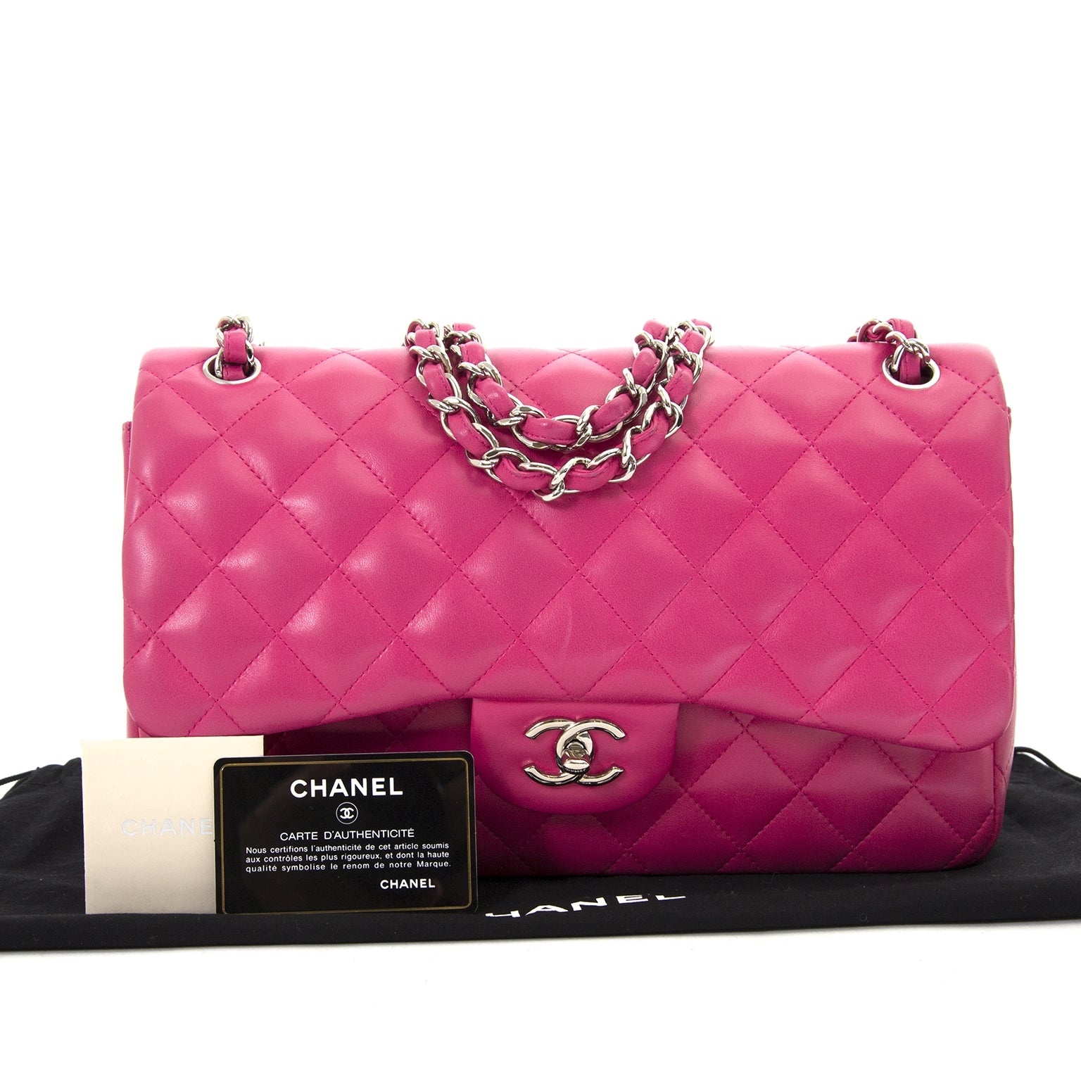 100% authentic Chanel Bubblegum Pink Jumbo Double Classic Flap Bag PHW available for the best price of 2018 at Labellov