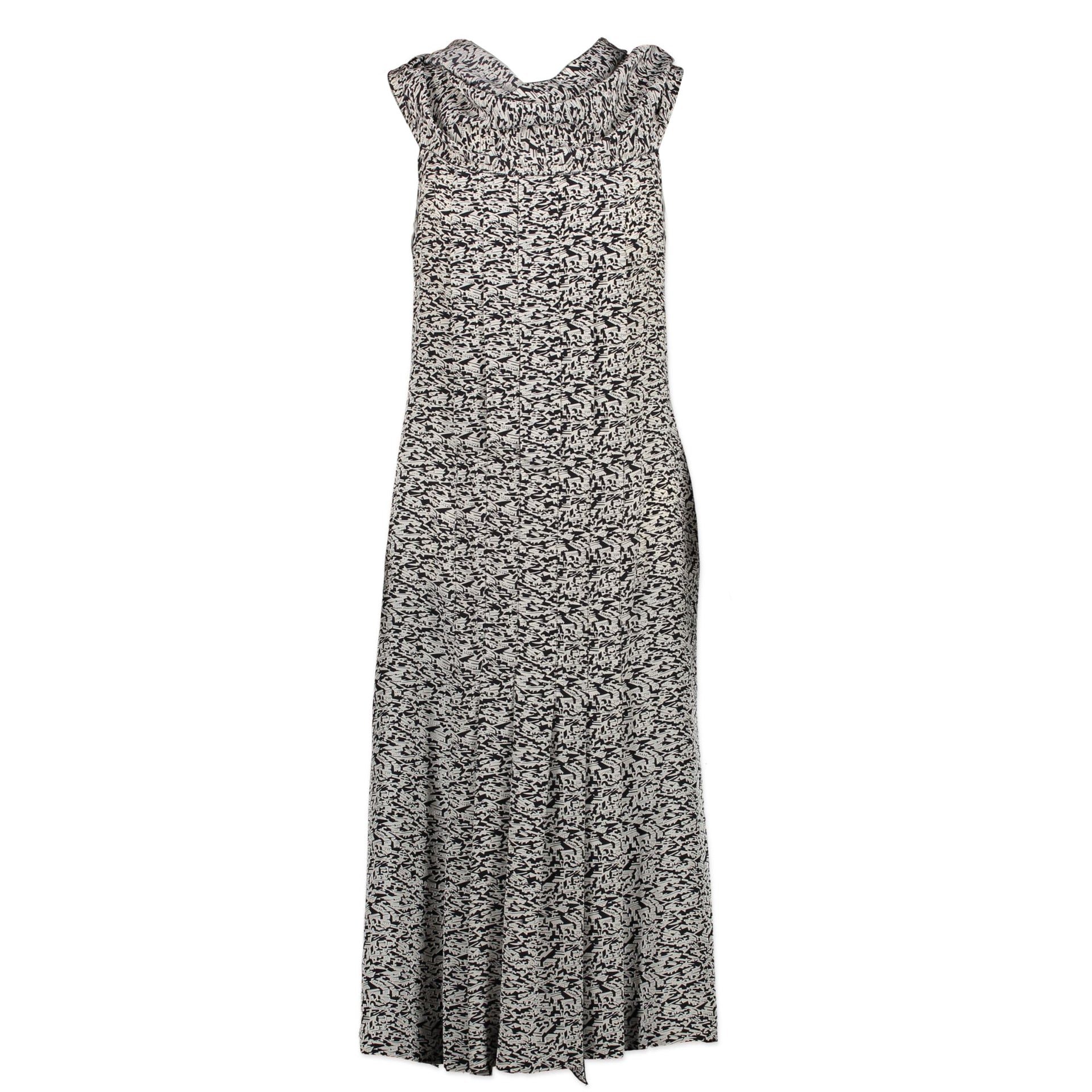 Are you looking for an authentic Chanel Silk Black & White Geometric Print Dress - Size 36