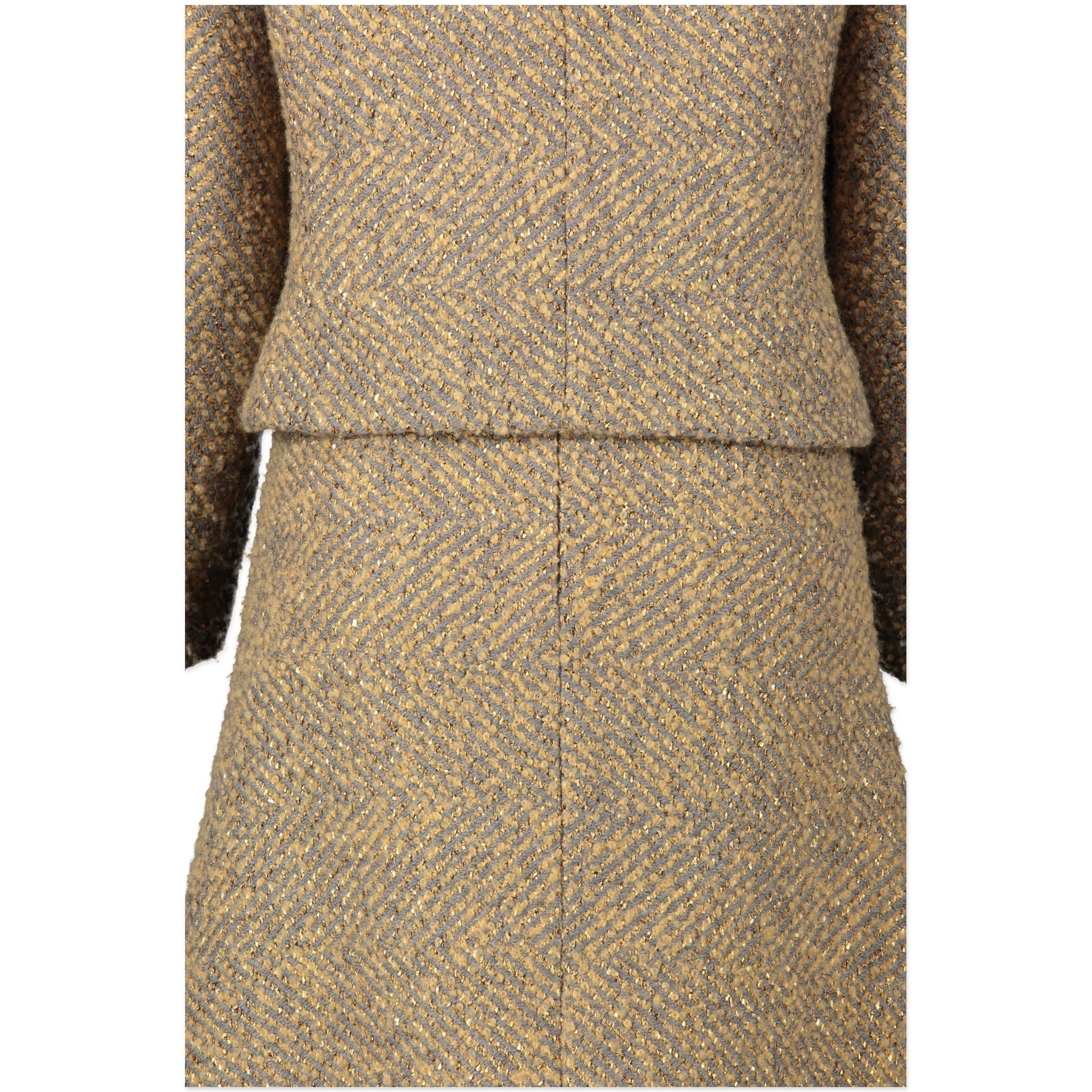 4Chanel Gold-Wool-Silk Woven Suit