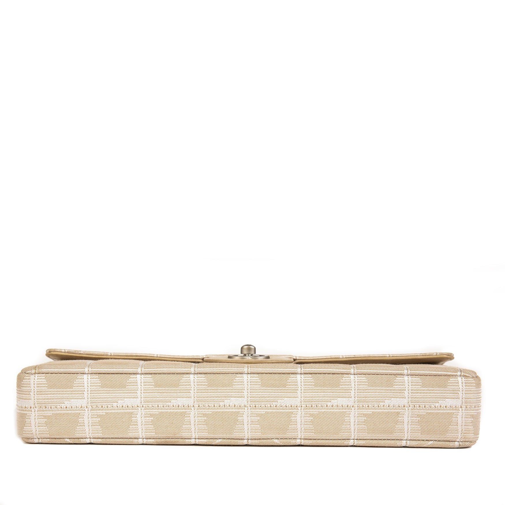 Chanel Beige Canvas Travel East West Flap Bag