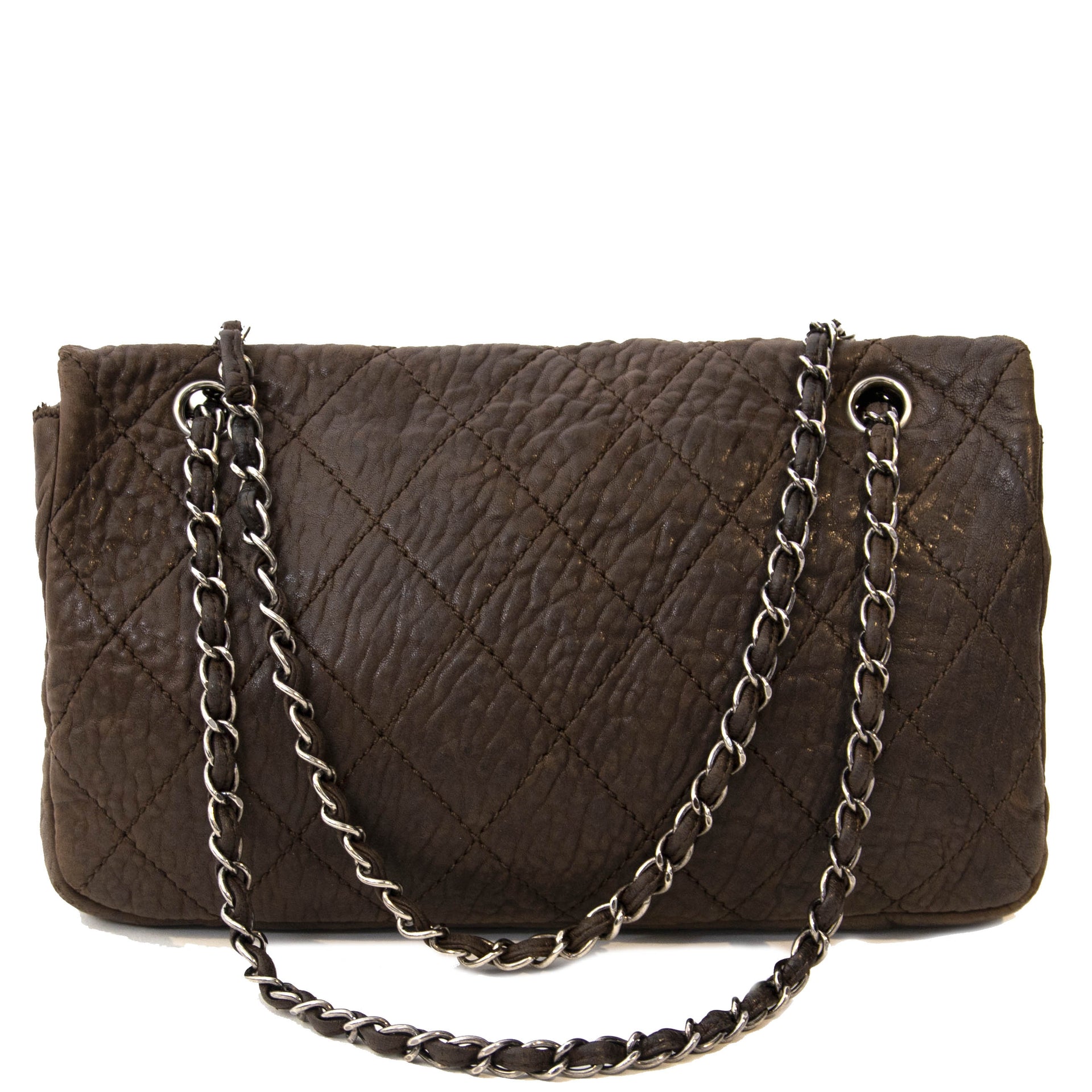 Chanel Brown Quilted Aged Leather Flap Bag