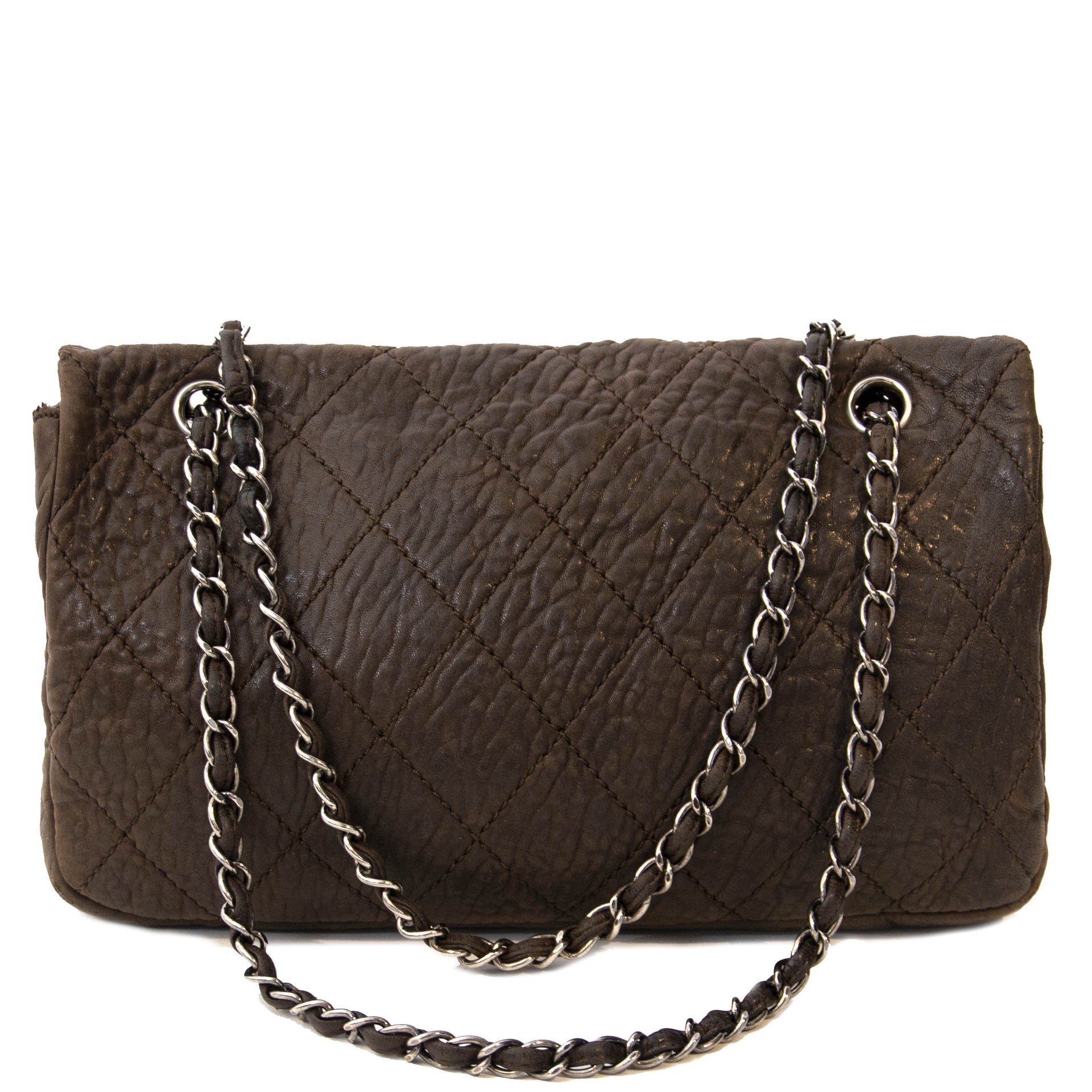 Chanel Brown Quilted Aged Leather Flap Bag pour le meilleur prix chez Labellov a anvers