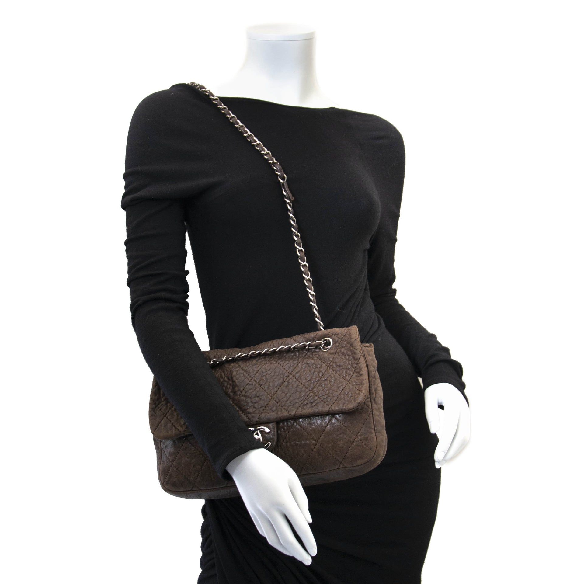 Chanel Brown Quilted Aged Leather Flap Bag