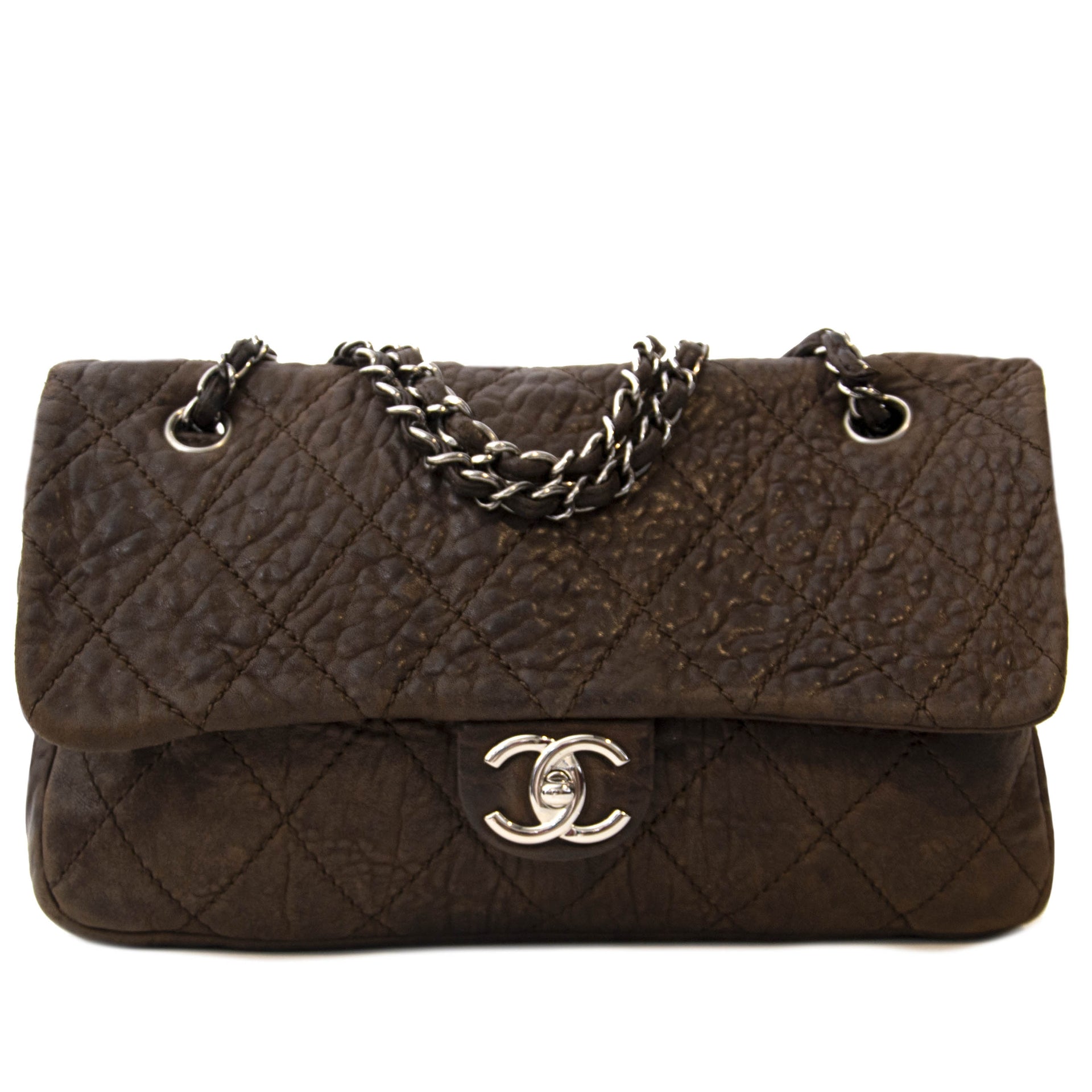 Chanel Brown Quilted Aged Leather Flap Bag