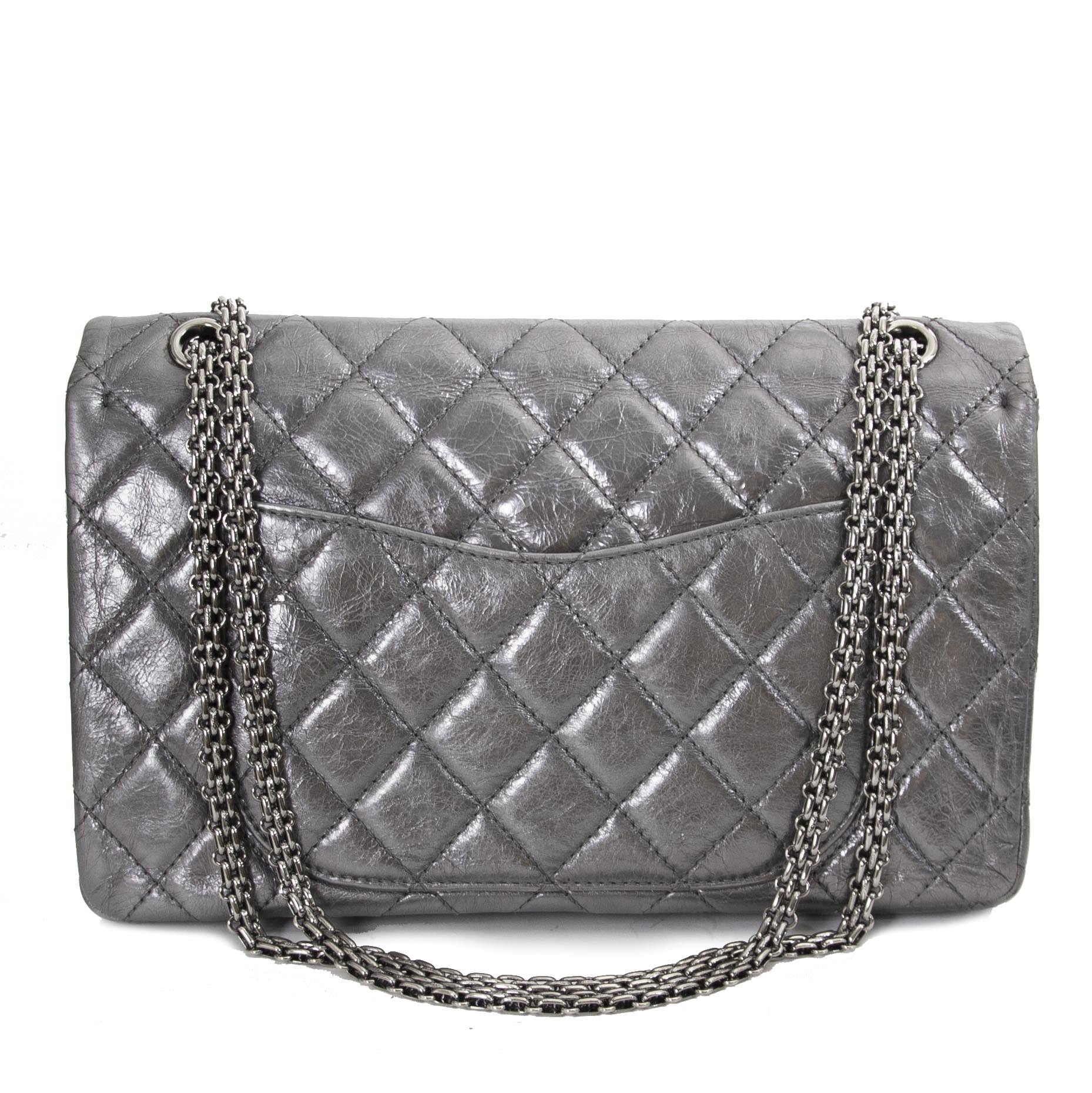 Chanel Metallic Silver 2.55 Reissue 227 Flap Bag