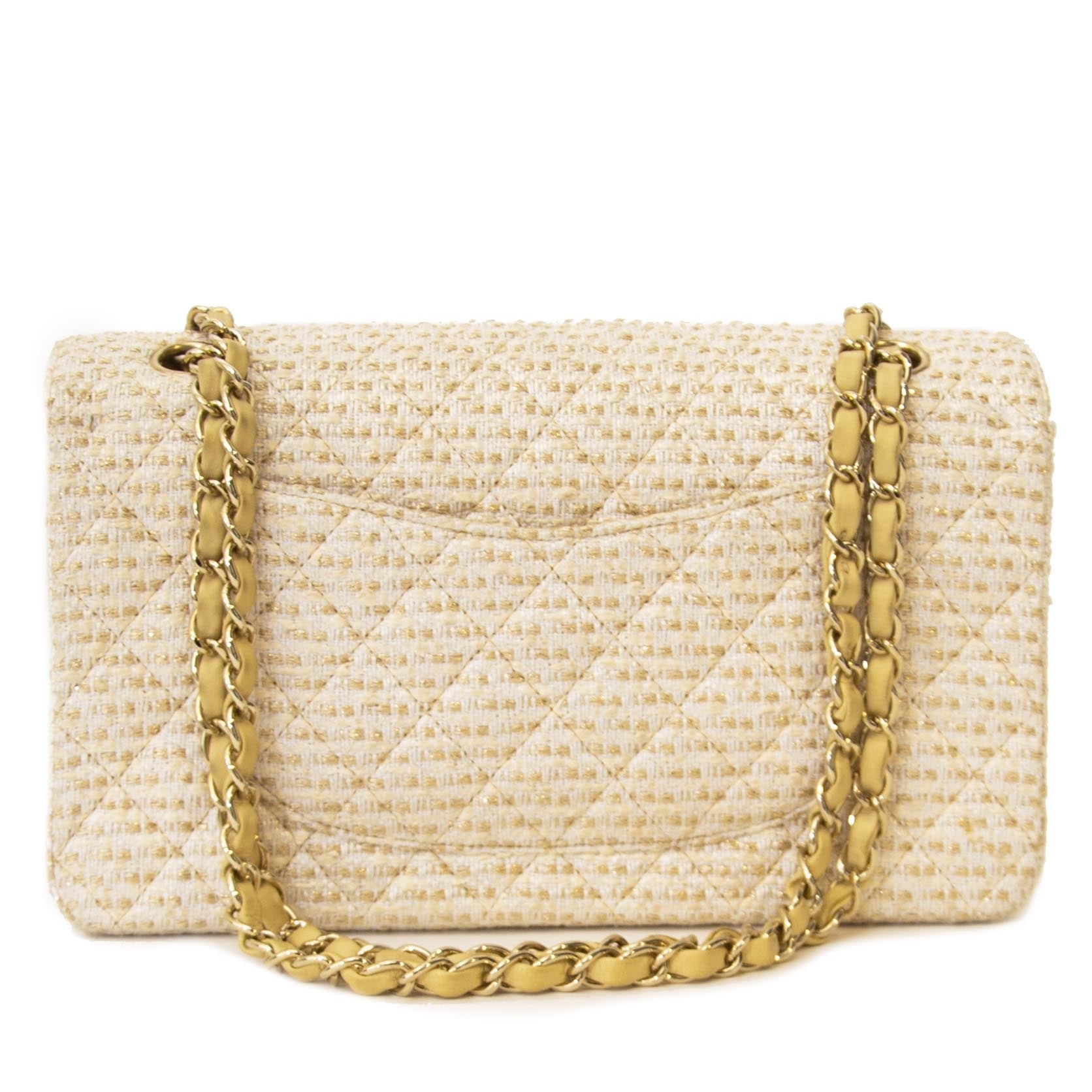 Sac bandoulière Chanel Classic Medium Double Rabat en Tweed