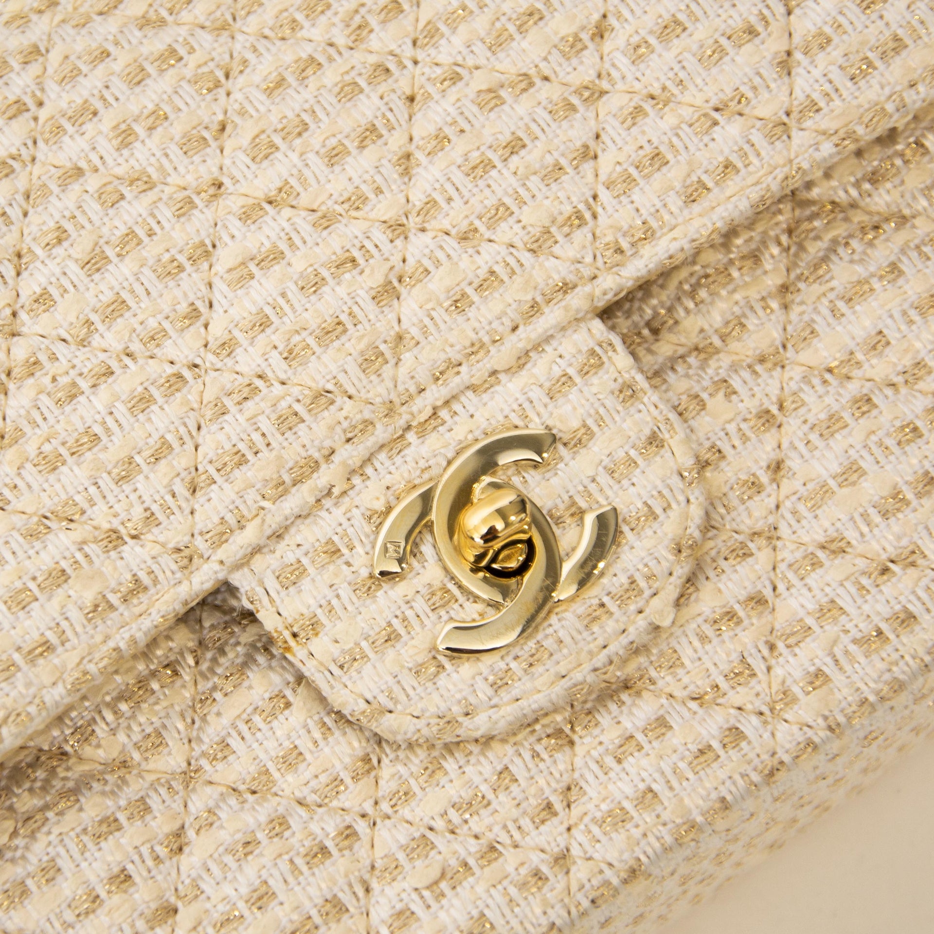 Sac bandoulière Chanel Classic Medium Double Rabat en Tweed