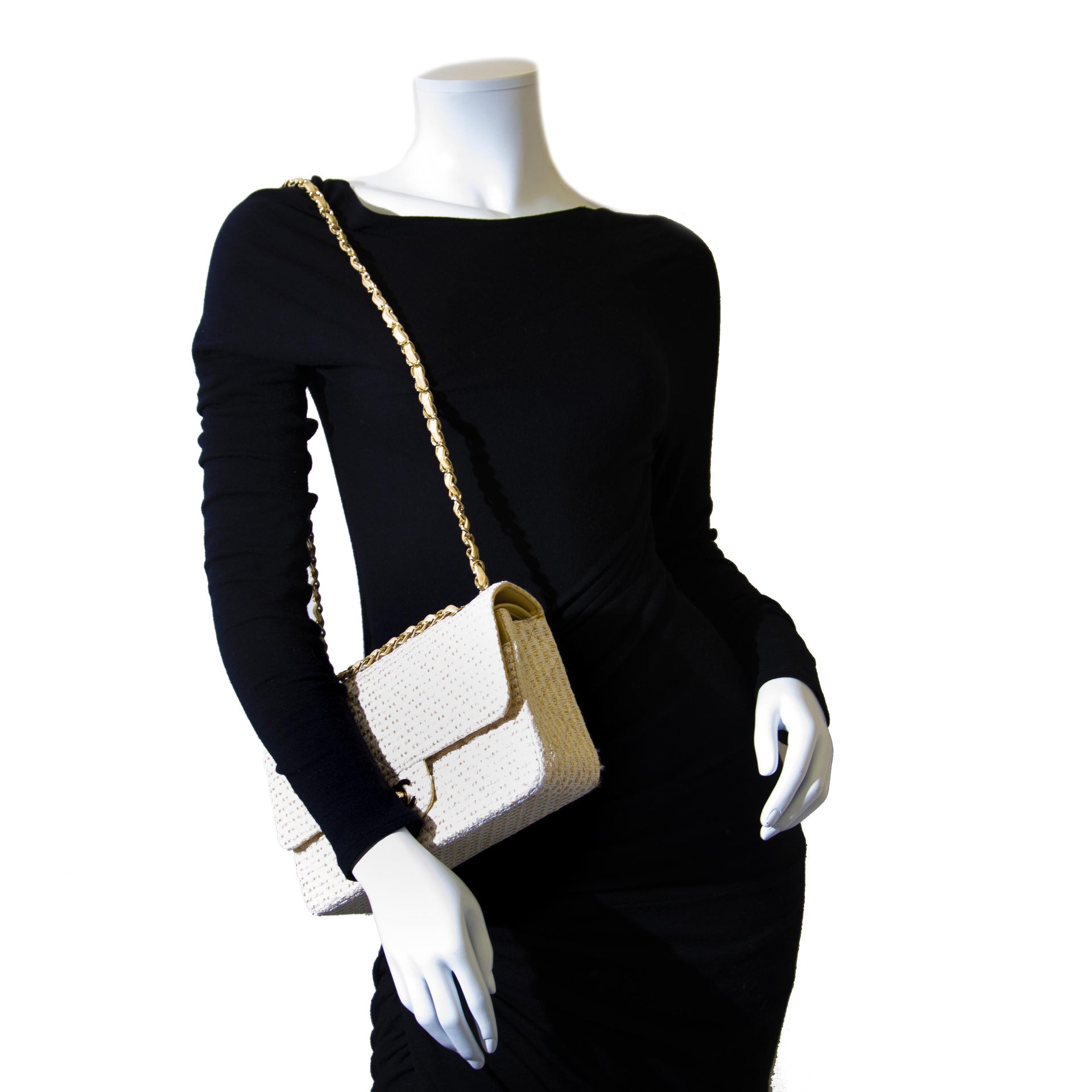 Sac bandoulière Chanel Classic Medium Double Rabat en Tweed