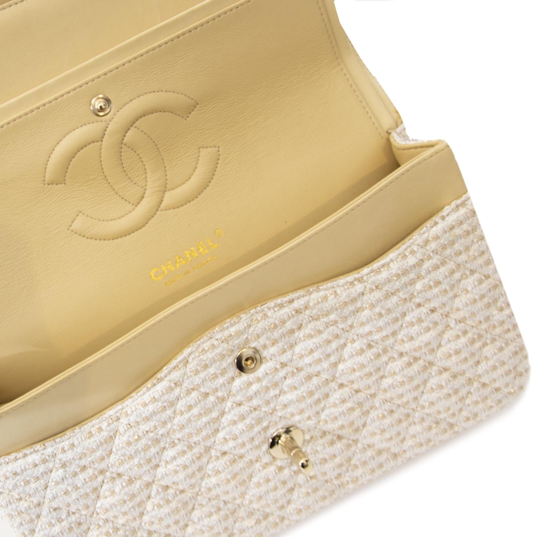 Sac bandoulière Chanel Classic Medium Double Rabat en Tweed