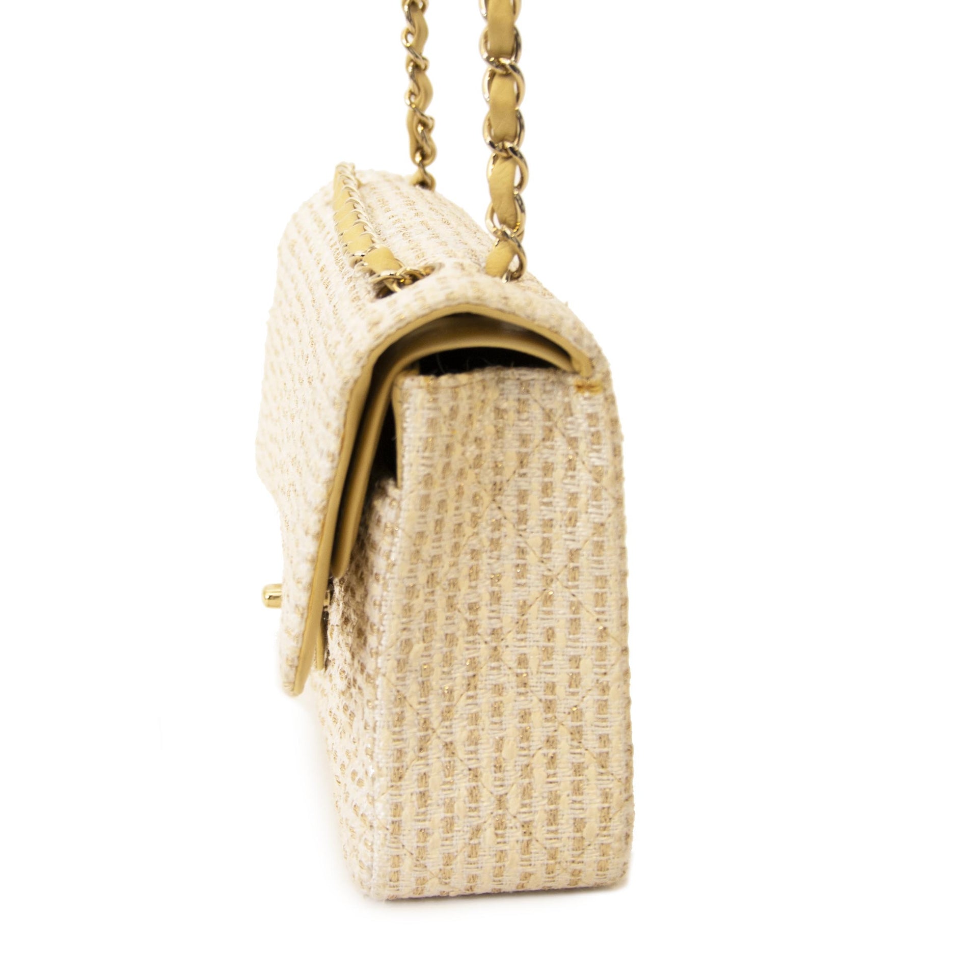 Sac bandoulière Chanel Classic Medium Double Rabat en Tweed