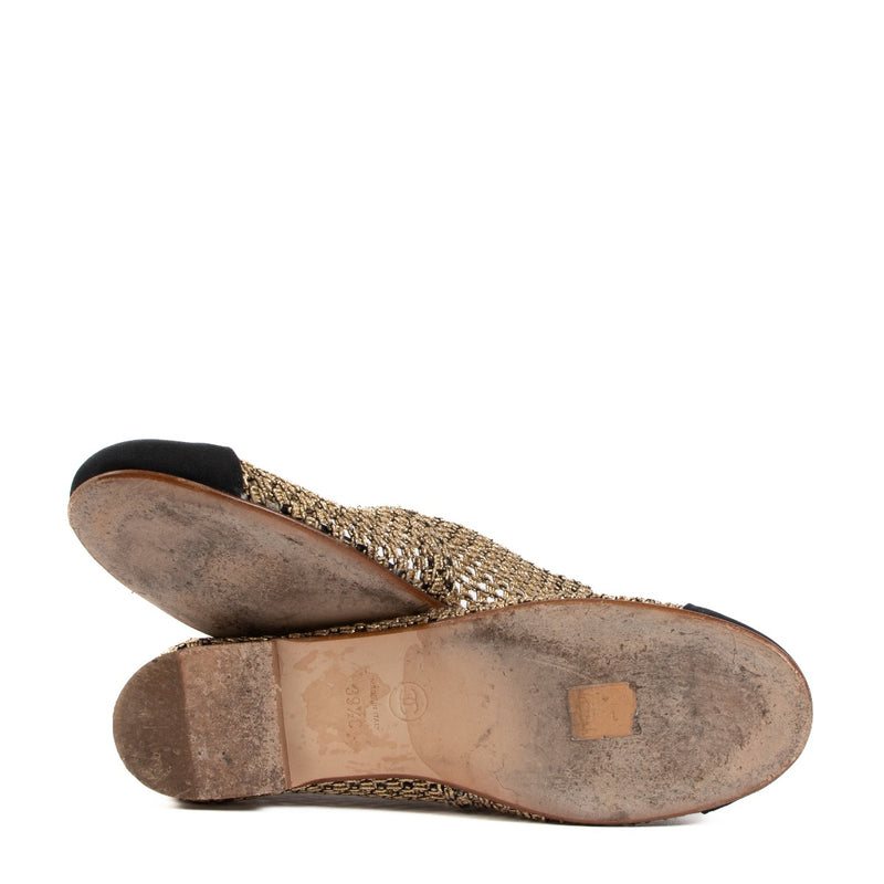 Chanel 2019 Gouden Mesh Flats met Neuskap - Maat 39 1/2