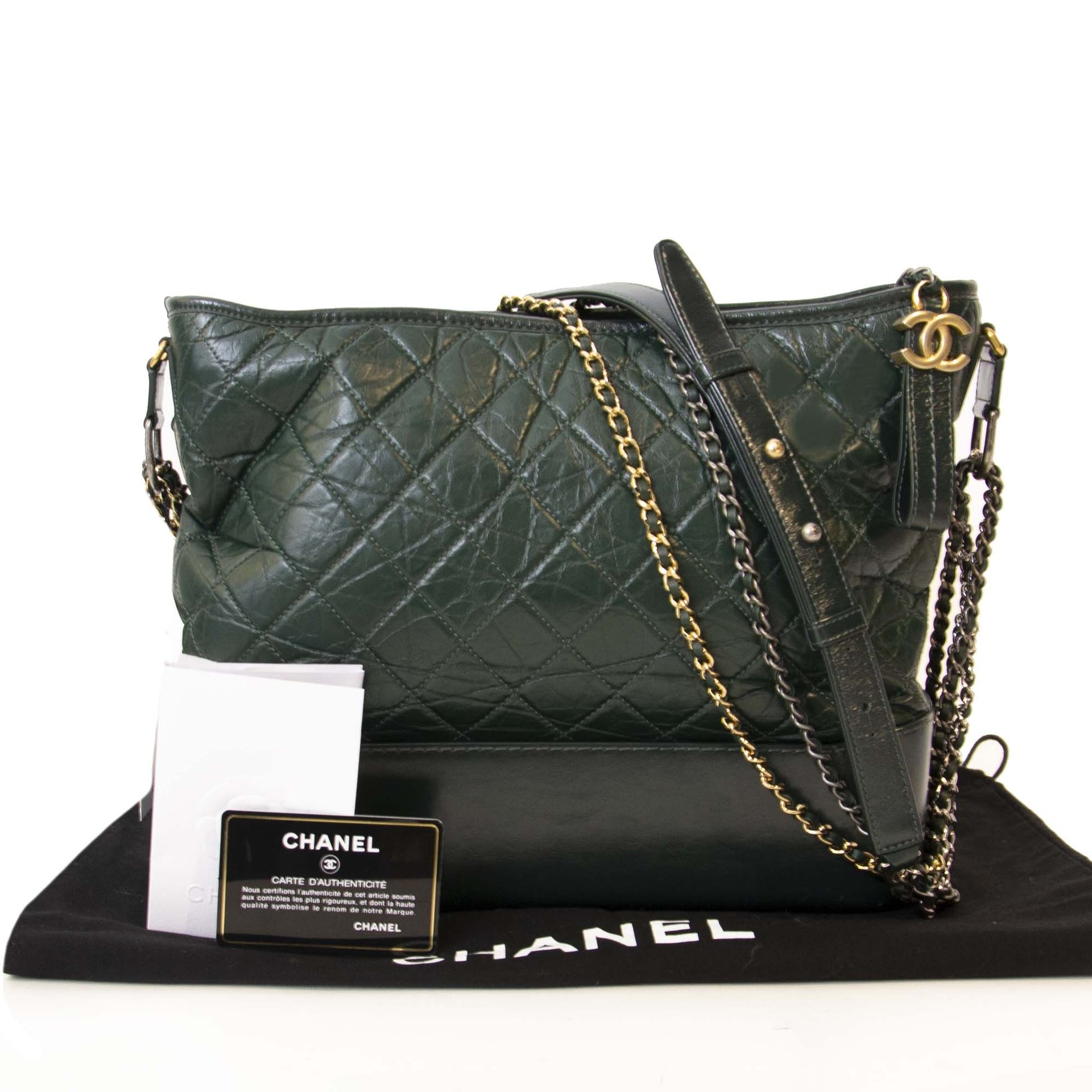 Chanel Green Gabrielle Hobo Bag Medium