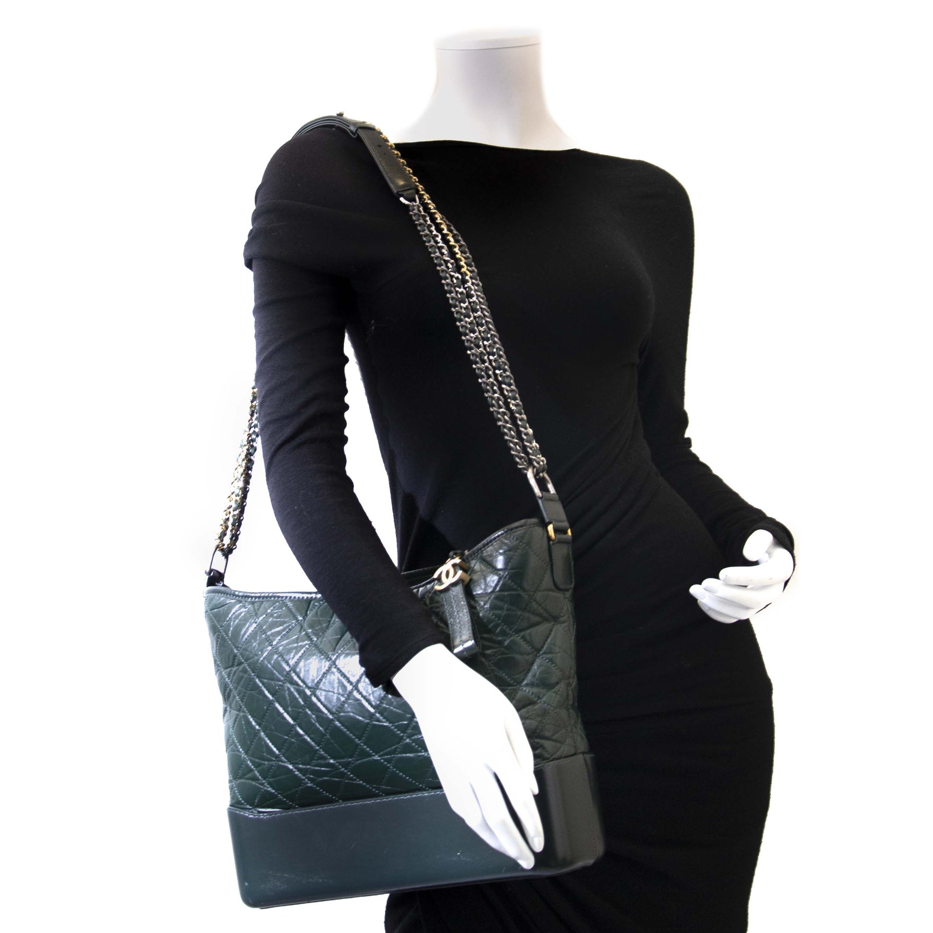 Chanel Green Gabrielle Hobo Bag Medium