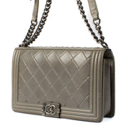 Chanel Grey Large Boy Paris - Salzburg Flap Bag
