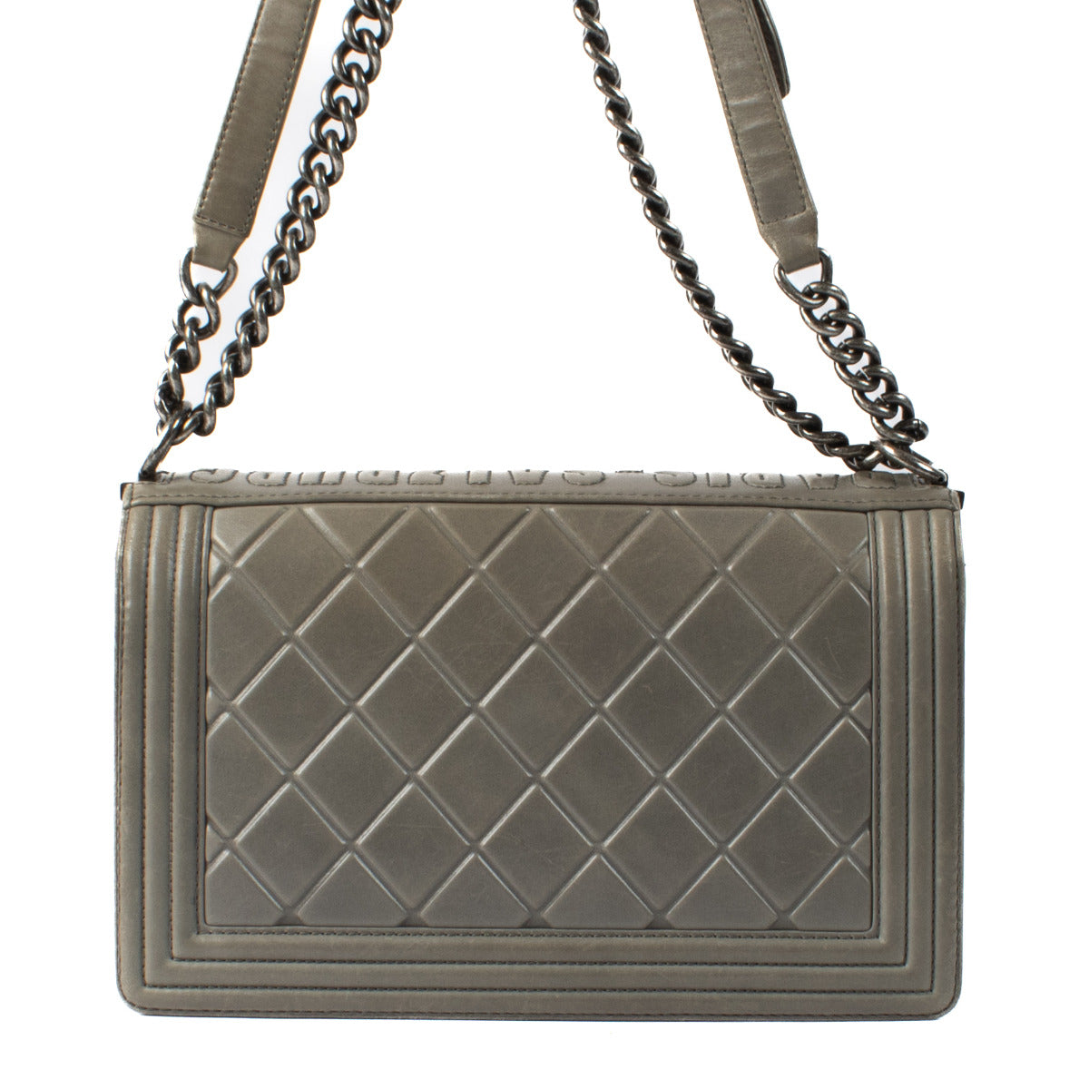 Chanel Paris-Salzburg Grey Calfskin Large Boy Bag