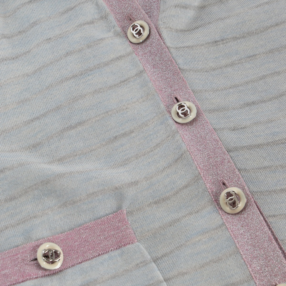 Chanel Croisière 2009 Twinset Cardigan/Haut en Maille Cachemire Bleu Clair - Taille FR38
