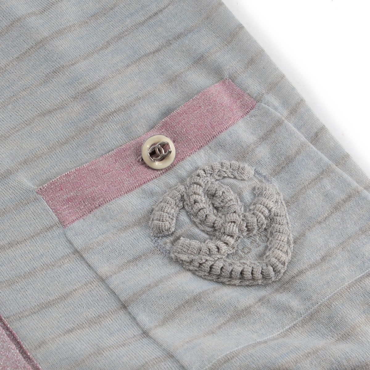 Chanel Croisière 2009 Twinset Cardigan/Haut en Maille Cachemire Bleu Clair - Taille FR38