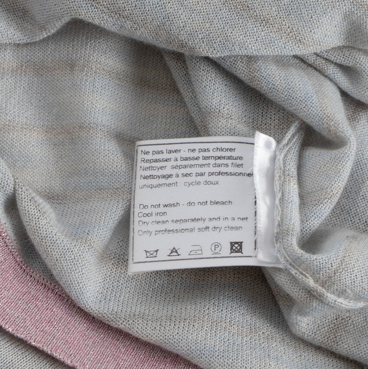 Chanel Croisière 2009 Twinset Cardigan/Haut en Maille Cachemire Bleu Clair - Taille FR38