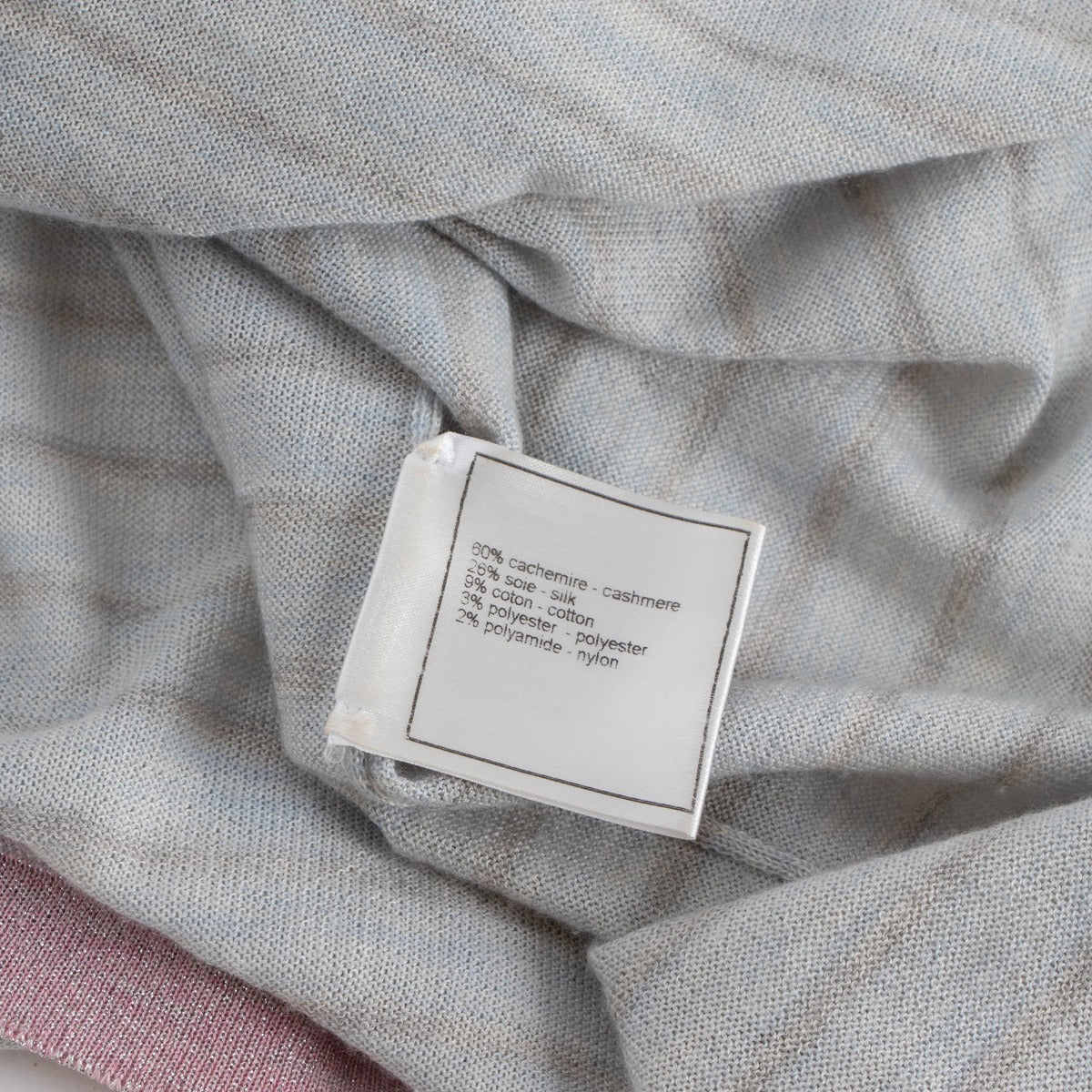 Chanel Croisière 2009 Twinset Cardigan/Haut en Maille Cachemire Bleu Clair - Taille FR38