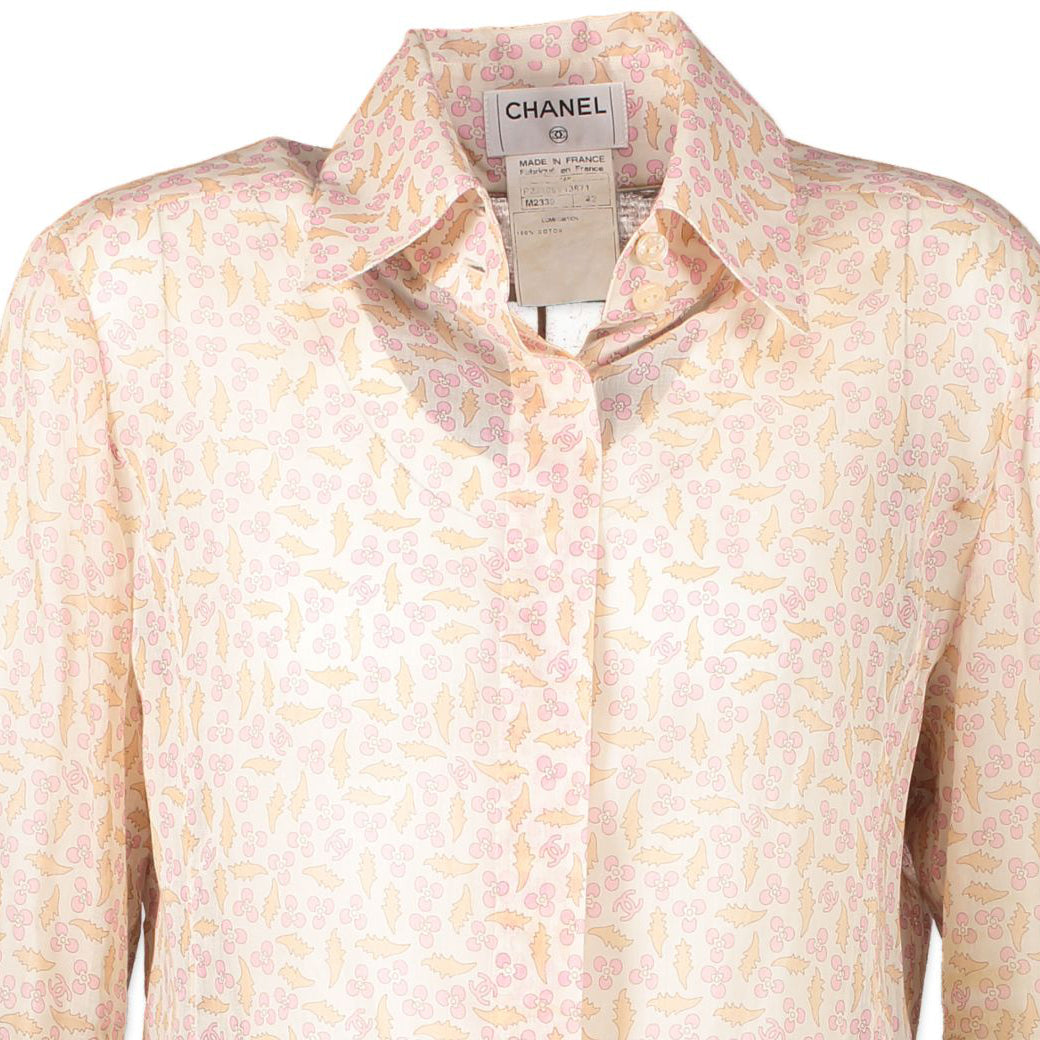 Chanel Camelia Cotton Shirt - size FR42