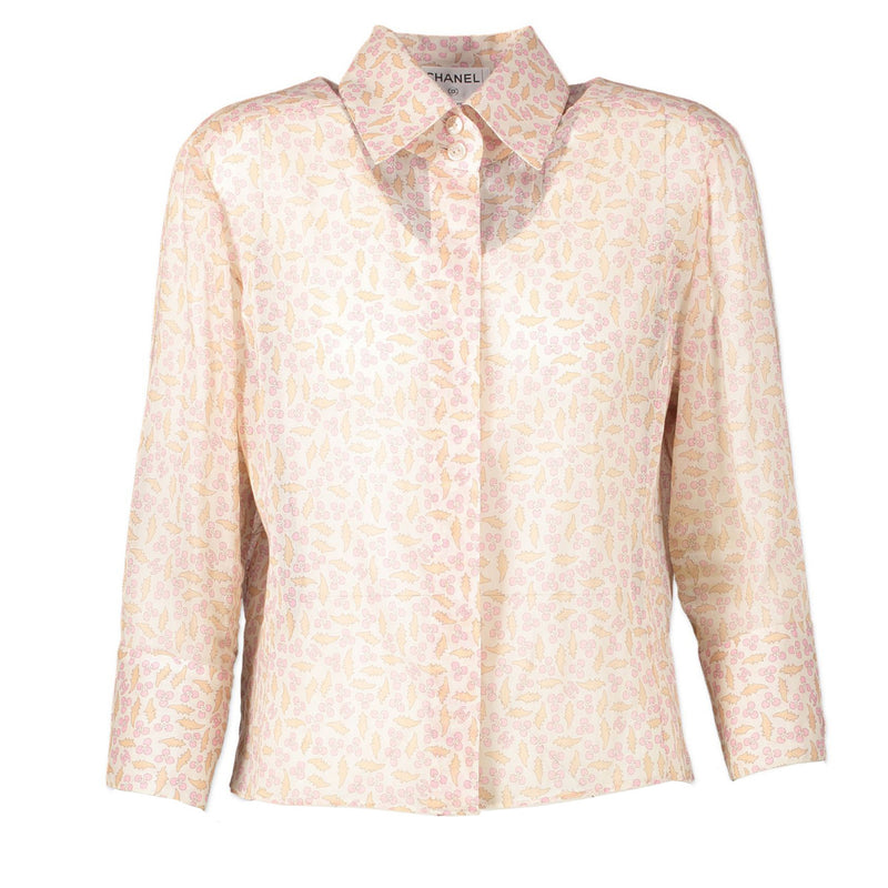 Chanel Camelia Cotton Shirt - size FR42