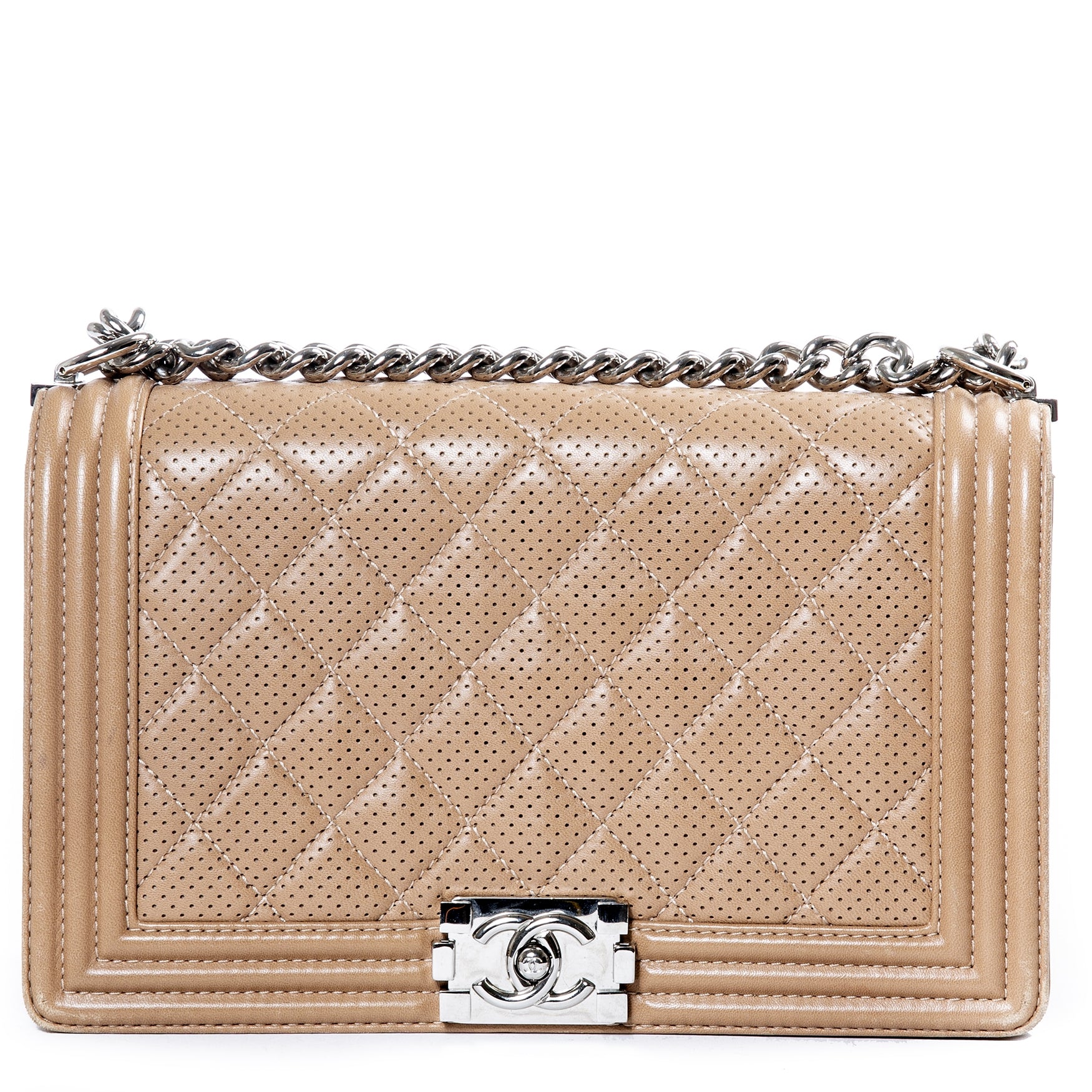 Chanel Beige New Medium Boy Perforated Bag for the best price