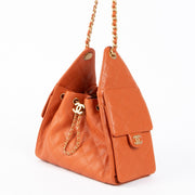 Authentic pre-loved Chanel Coral Caviar Chanel 25 Small Shoulder Bag on Labellov.com