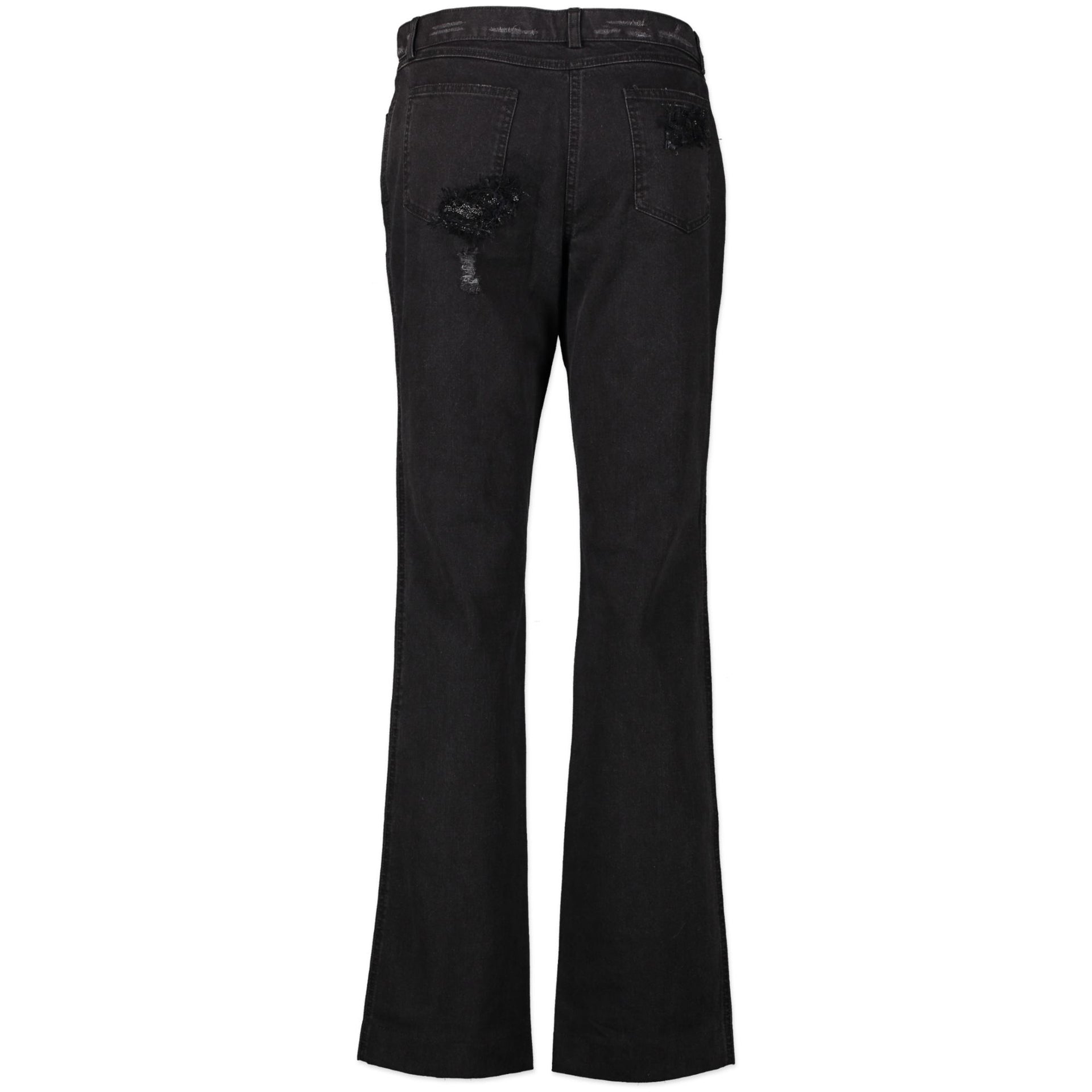 Chanel Dark Grey Tweed Patch Jeans - Size 40