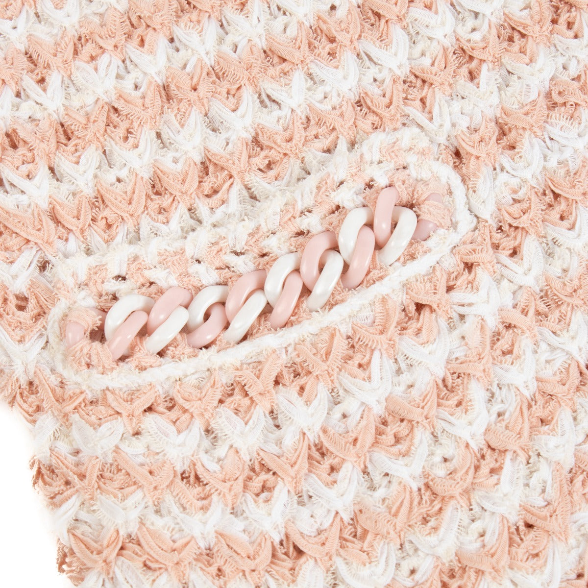 Chanel 18P Pink Crochet Resin Chain Dress - Size FR42