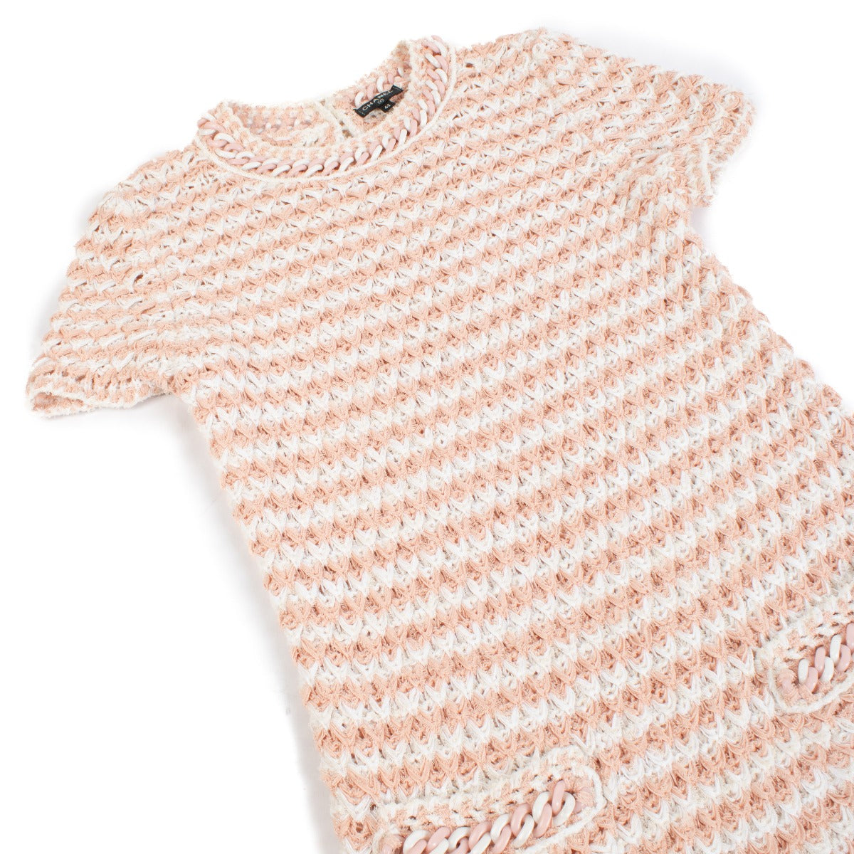 Chanel 18P Pink Crochet Resin Chain Dress - Size FR42