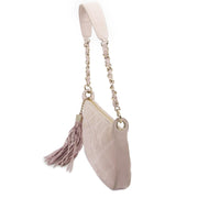 Chanel Light Pink Quilted Caviar Nubuck Pochette Shoulder Bag te koop online at Labellov