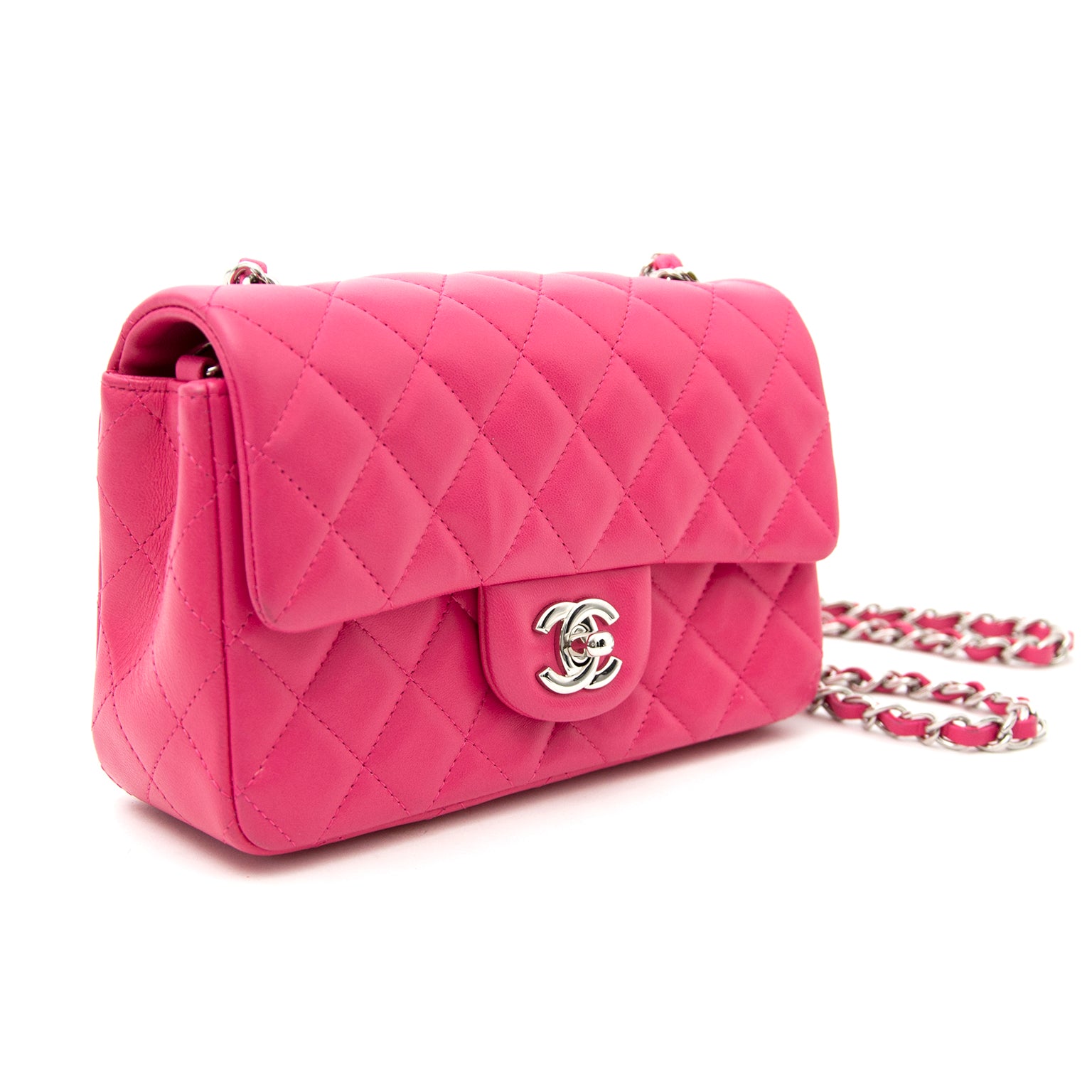 comme neuf seconde main Chanel Candy Pink New Mini Classic Flap Bag