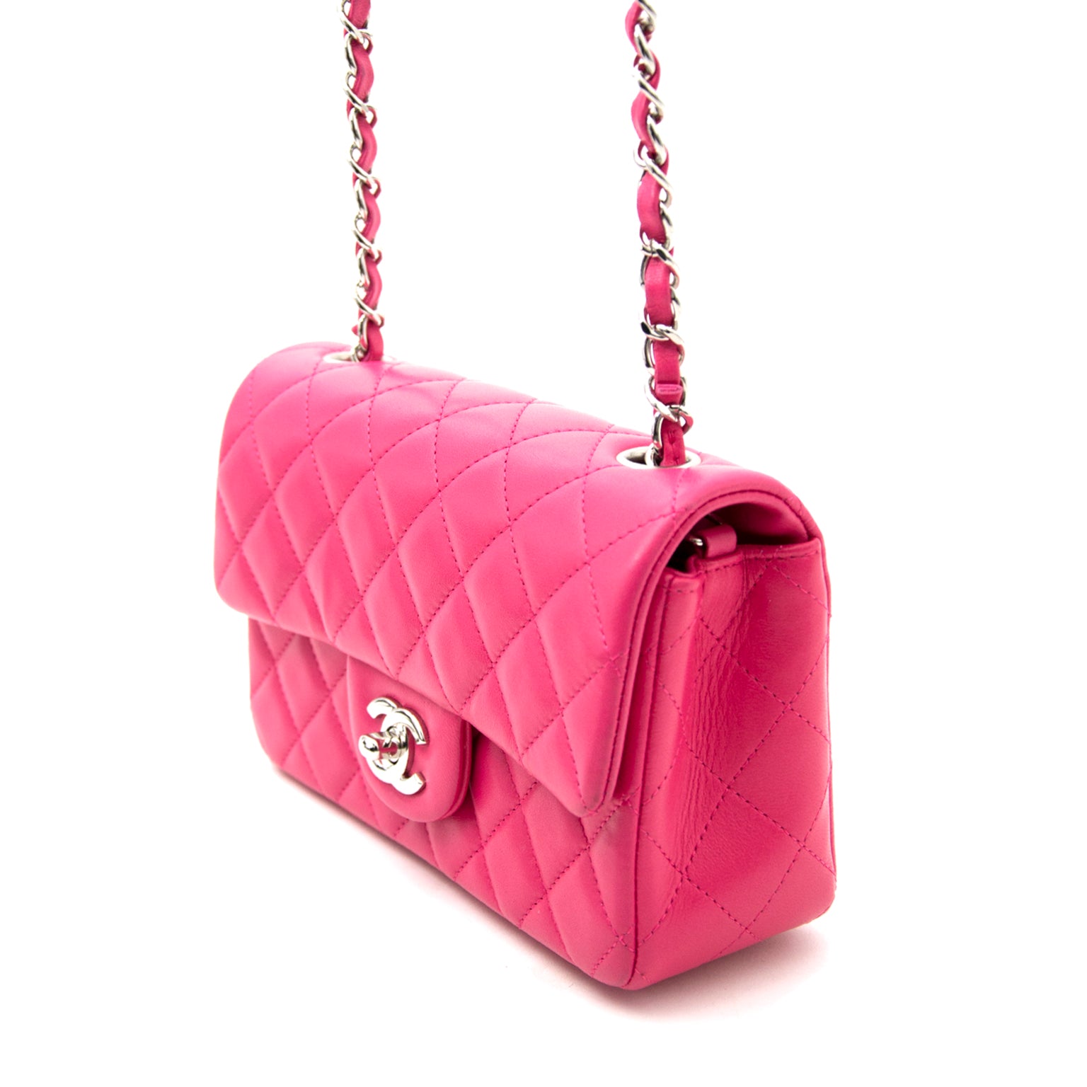 comme neuf sac a main Chanel Candy Pink New Mini Classic Flap Bag