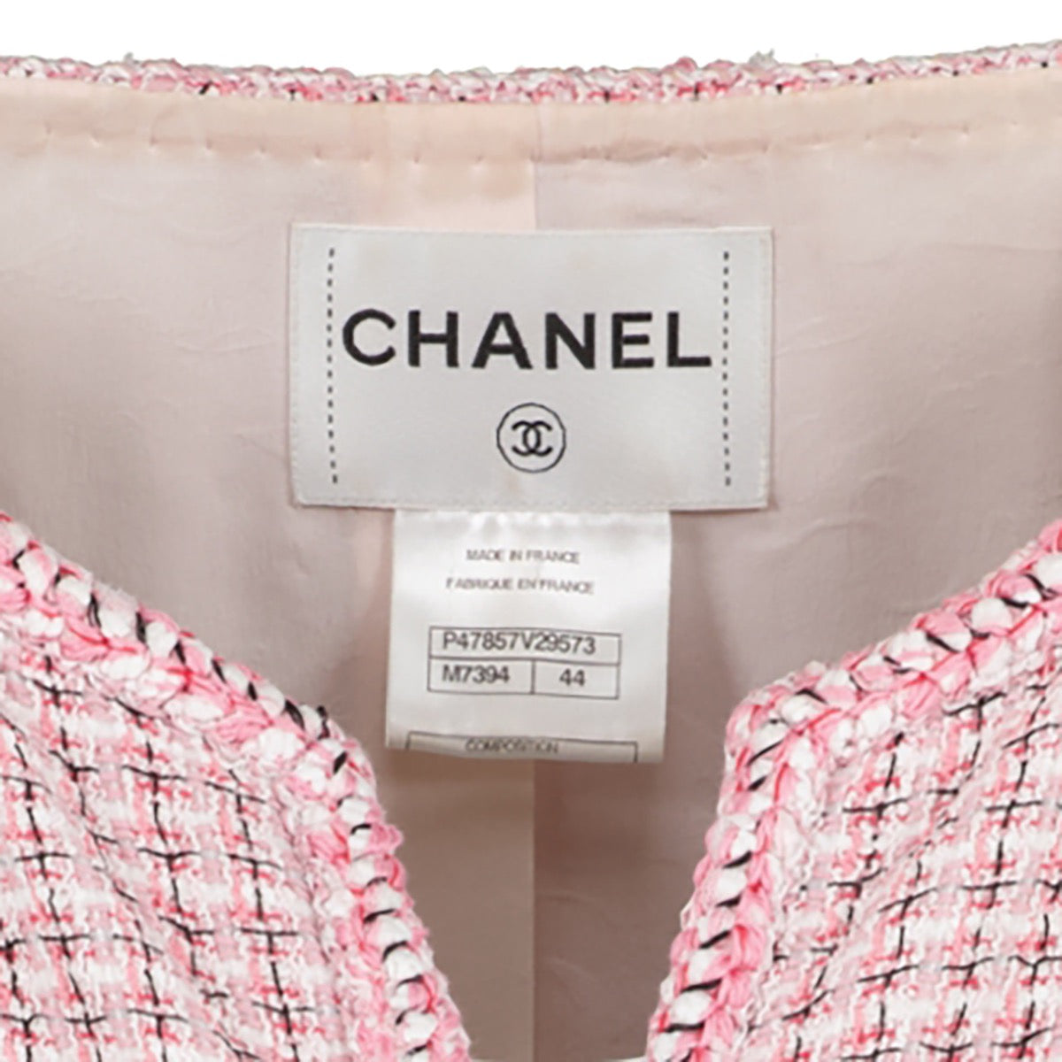 shop authentic second hand luxury designer Chanel Pink Double Breasted Tweed Jacket at Labellov